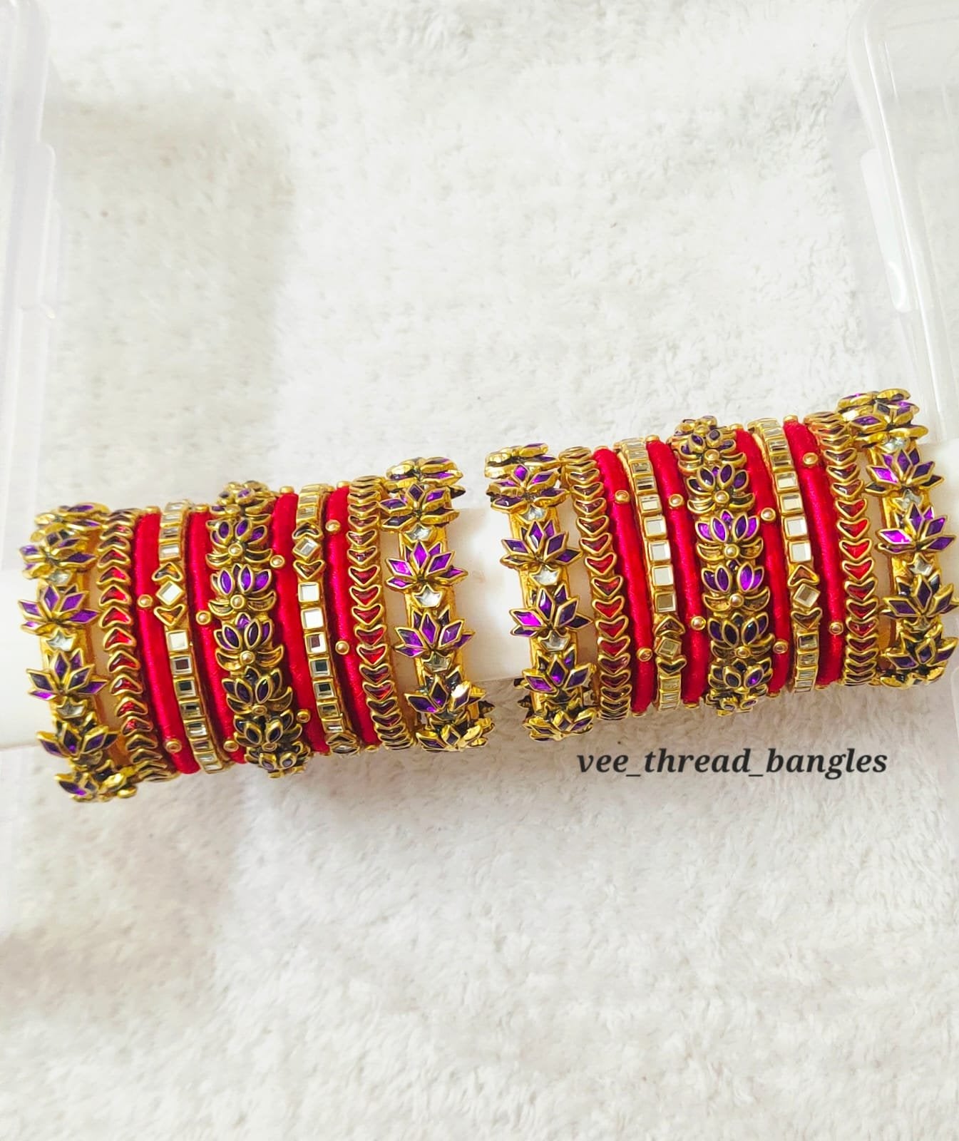 Red with purple combo Bridal set