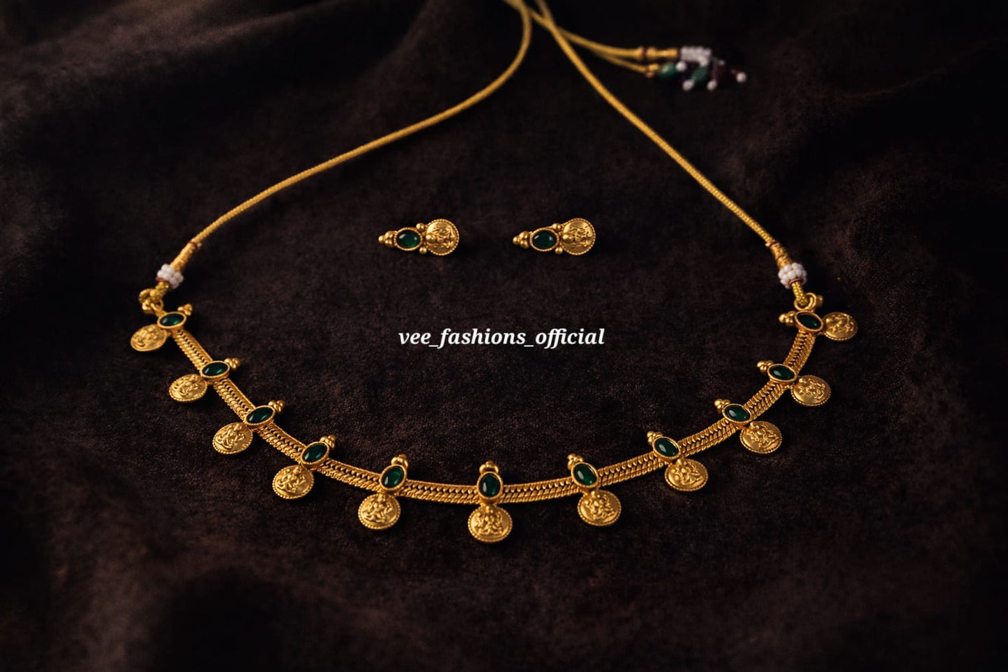 Green Lakshmi Necklace Set