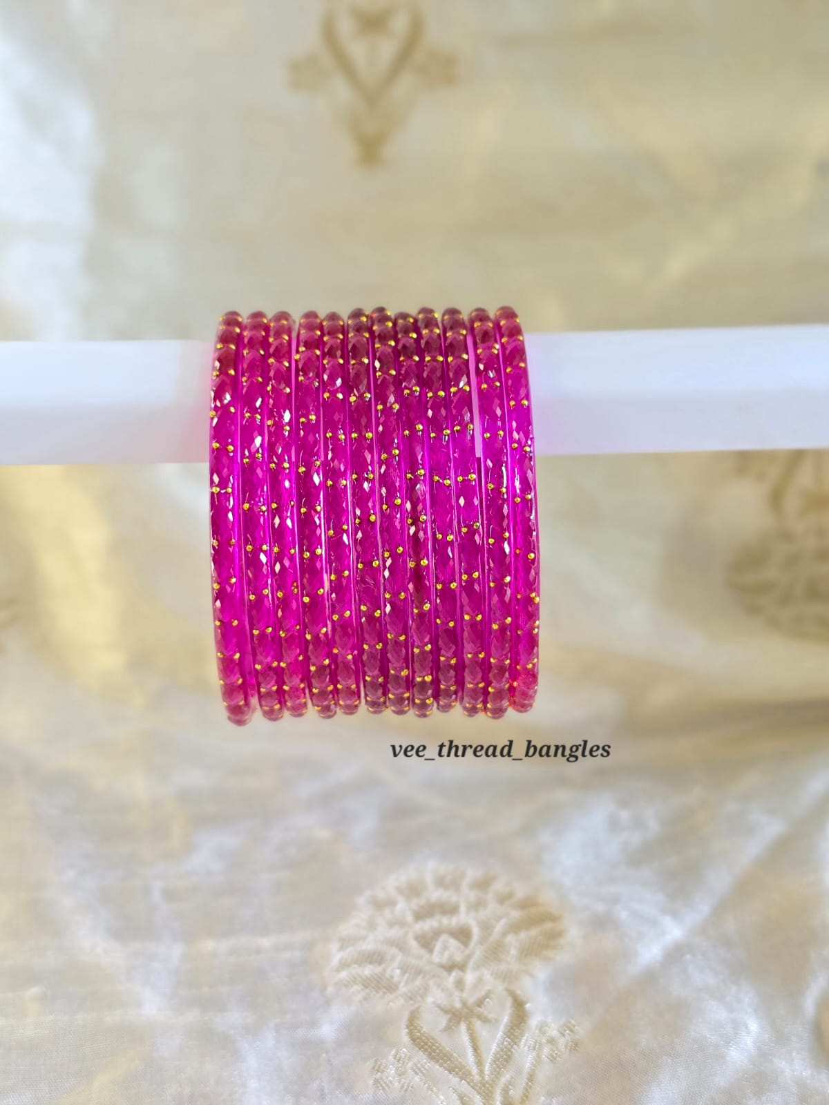 Dark Rose glass Bangles (Raindrop Bangles )