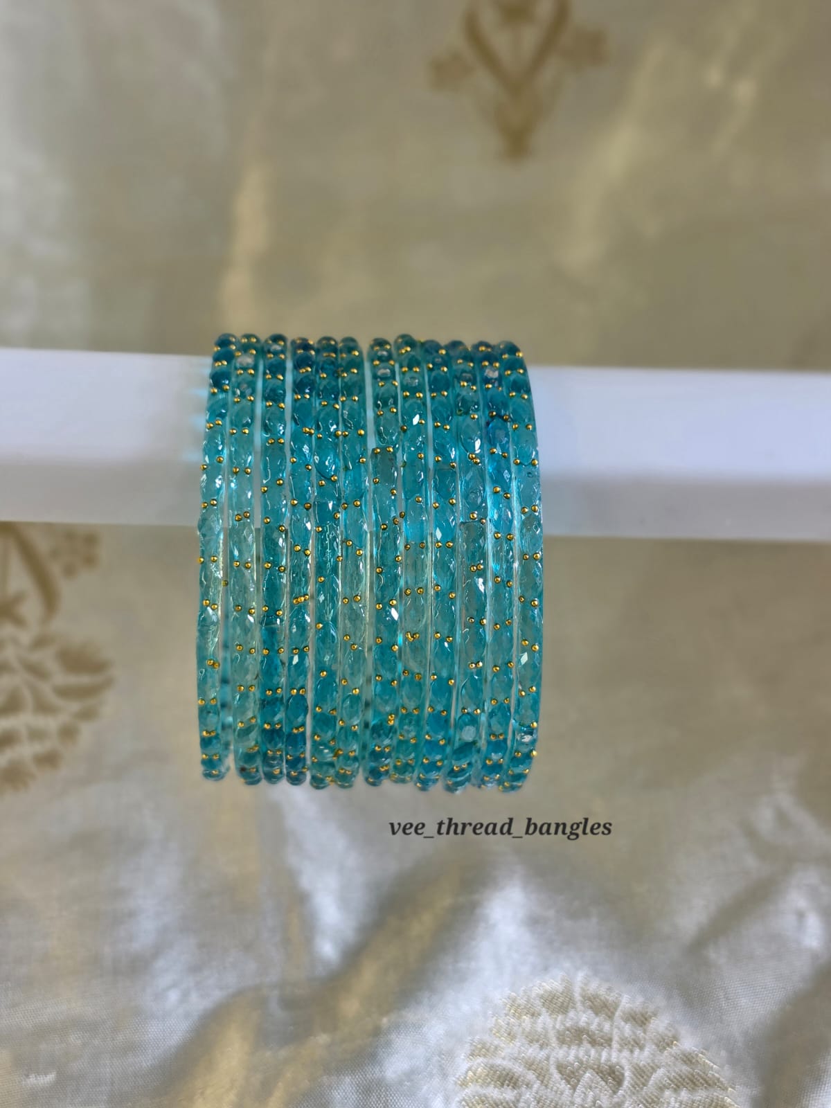 Sky blue glass Bangles (Raindrop Bangles )