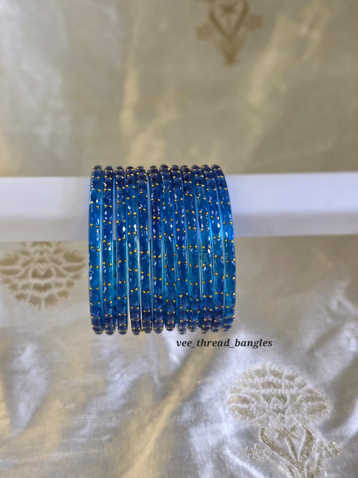 Royal blue glass Bangles (Raindrop Bangles )