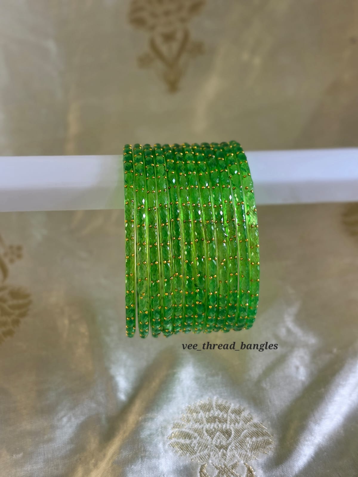 Parrot Green glass Bangles (Raindrop Bangles )