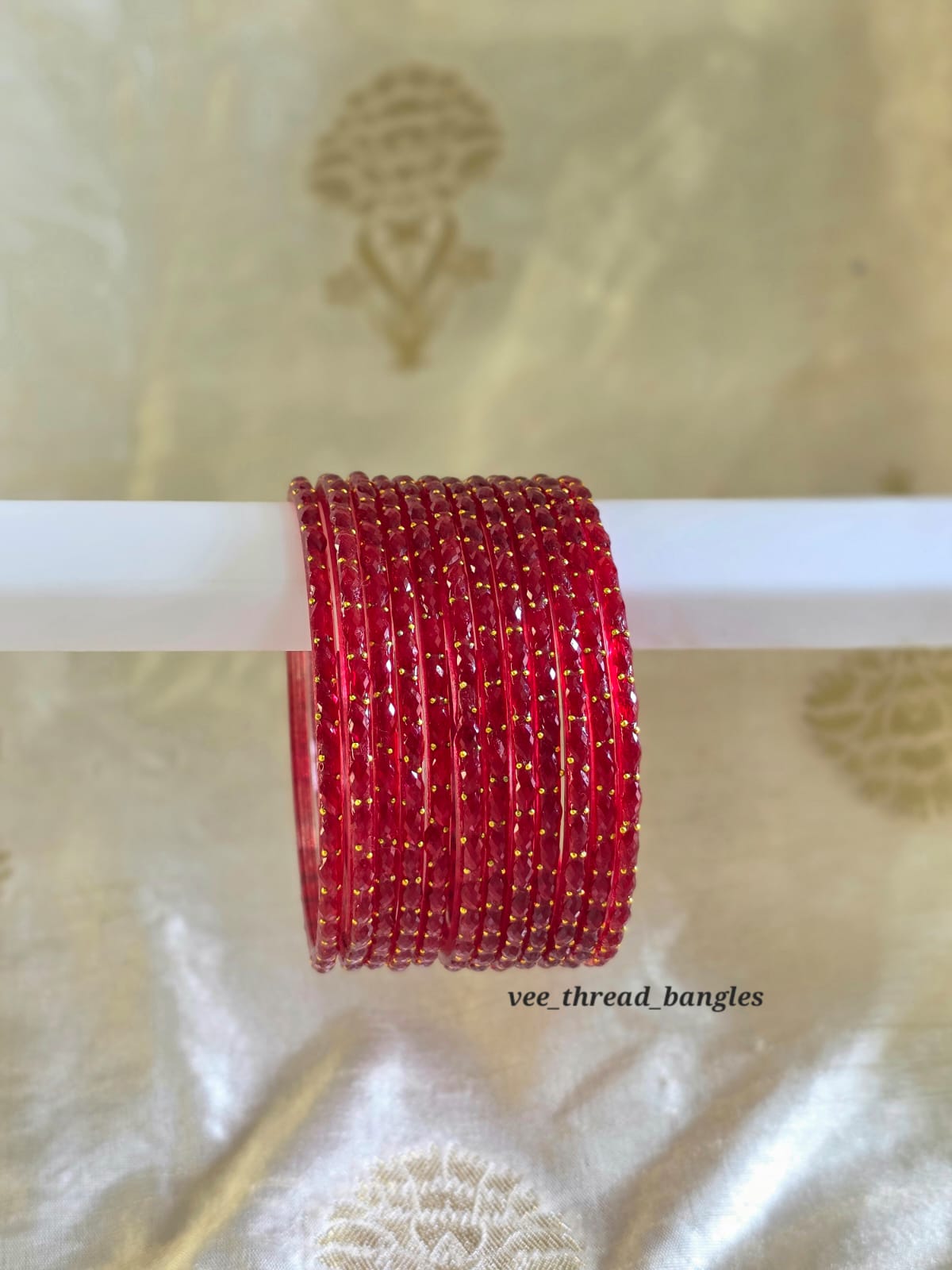Red glass Bangles (Raindrop Bangles )