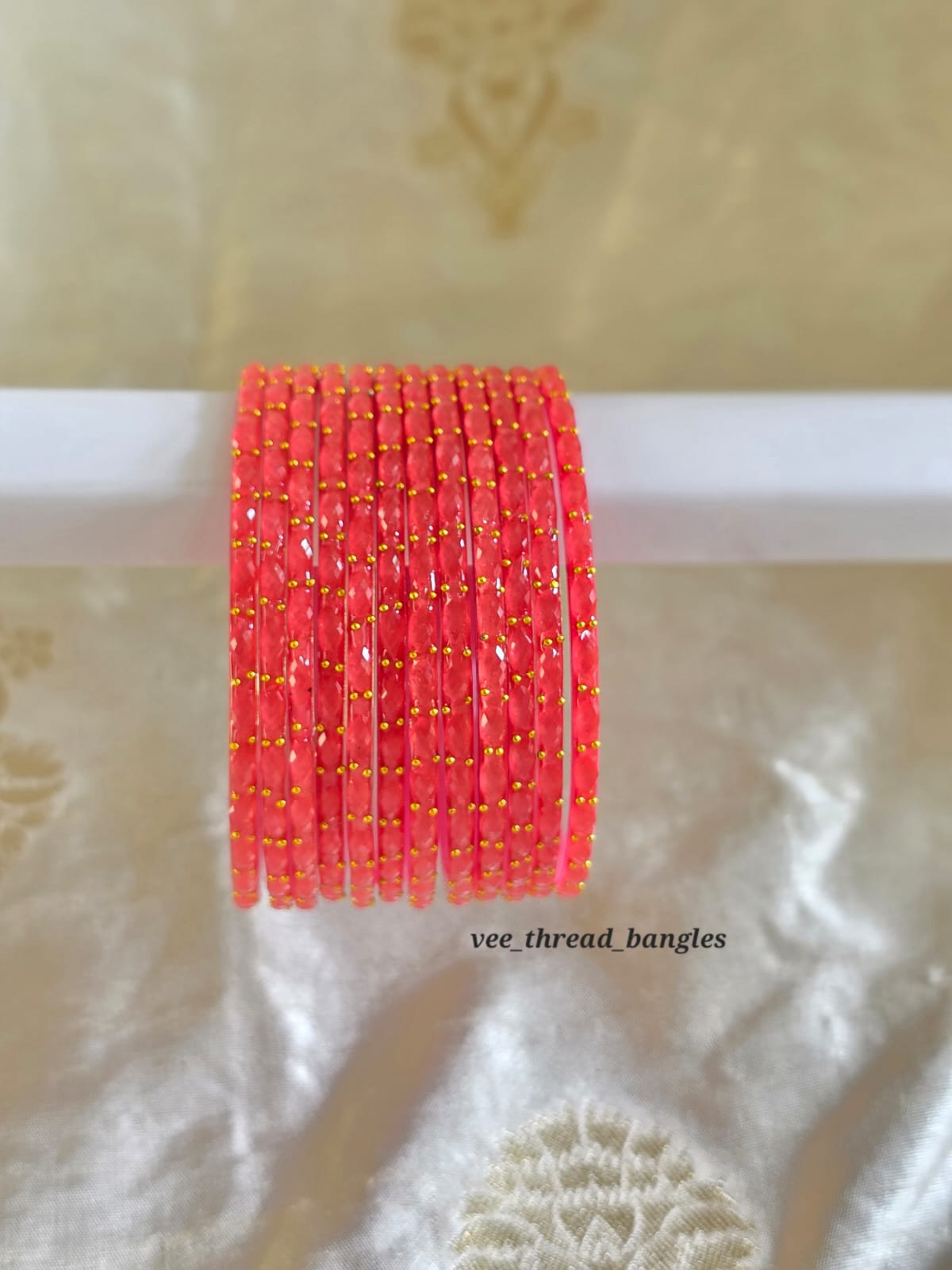 Orange glass Bangles (Raindrop Bangles )