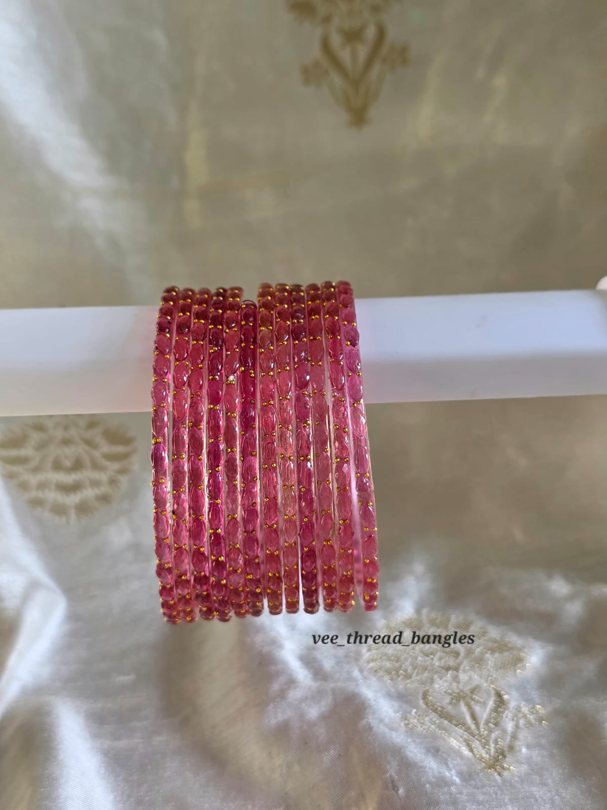 Onion pink glass Bangles (Raindrop Bangles