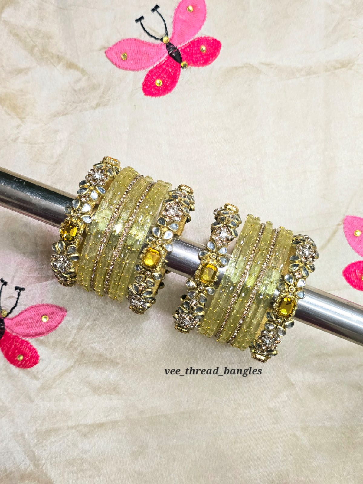 Stunning crystal BridalBangles(Glass Mixed Bangles)
