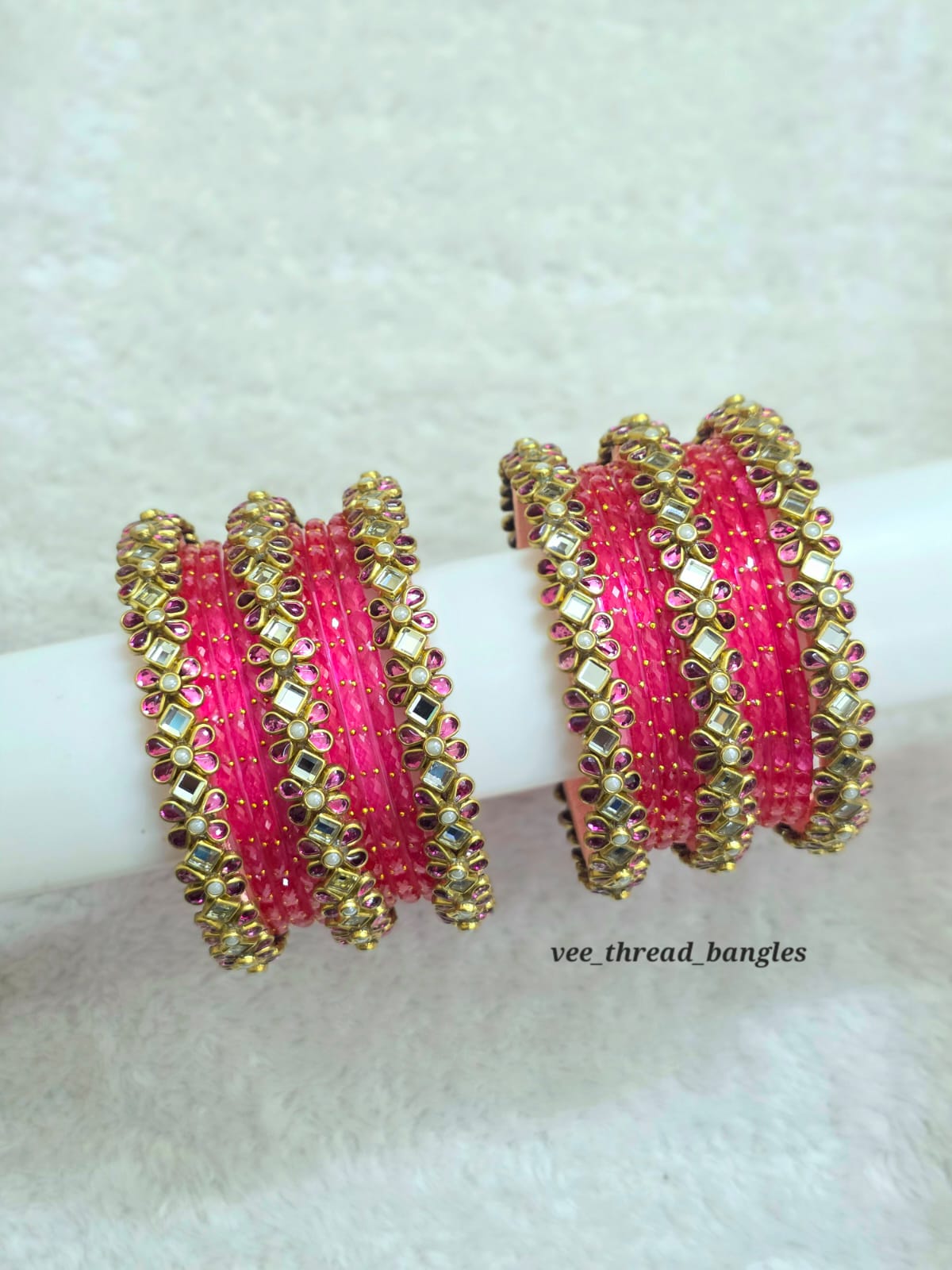 Beautiful pink set (Budget Friendly Bangles)