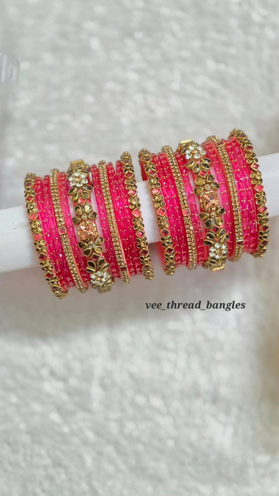 Beautiful Reddish Pink Set (Budget Friendly Bangles)