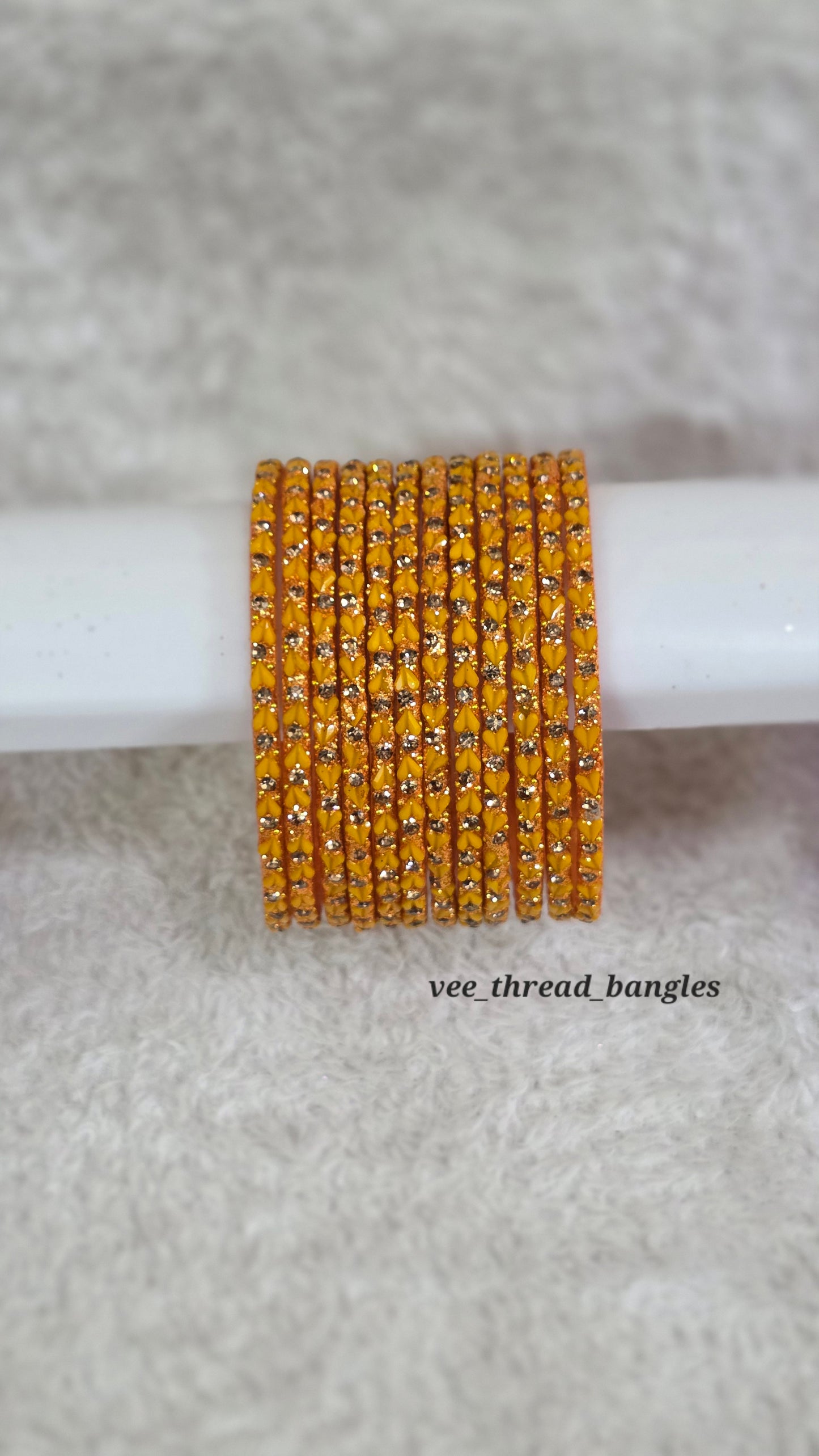 Golden Yellow Heart glass Bangles (Heart Bangles )
