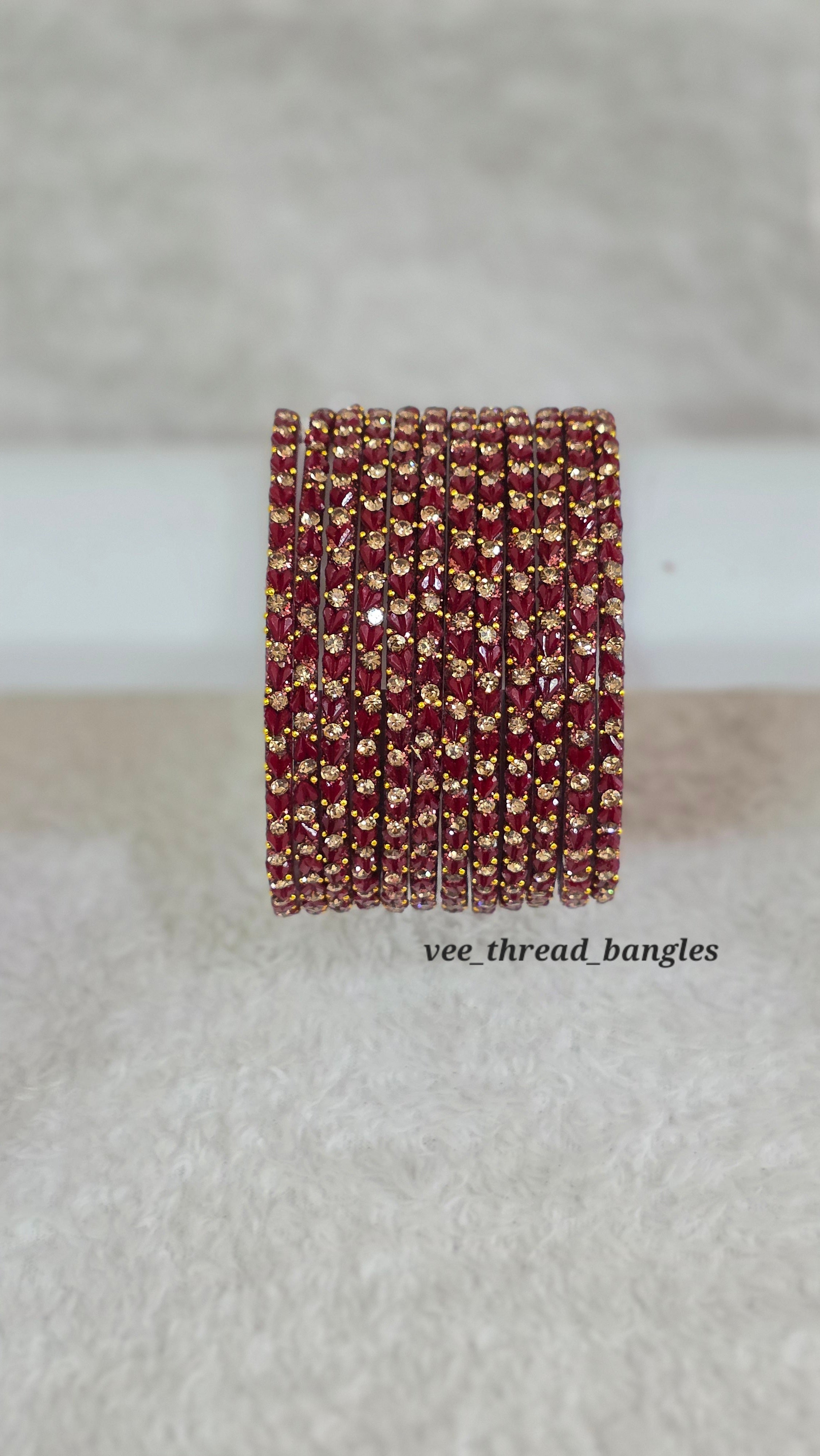 Maroon Heart glass Bangles (Heart Bangles )