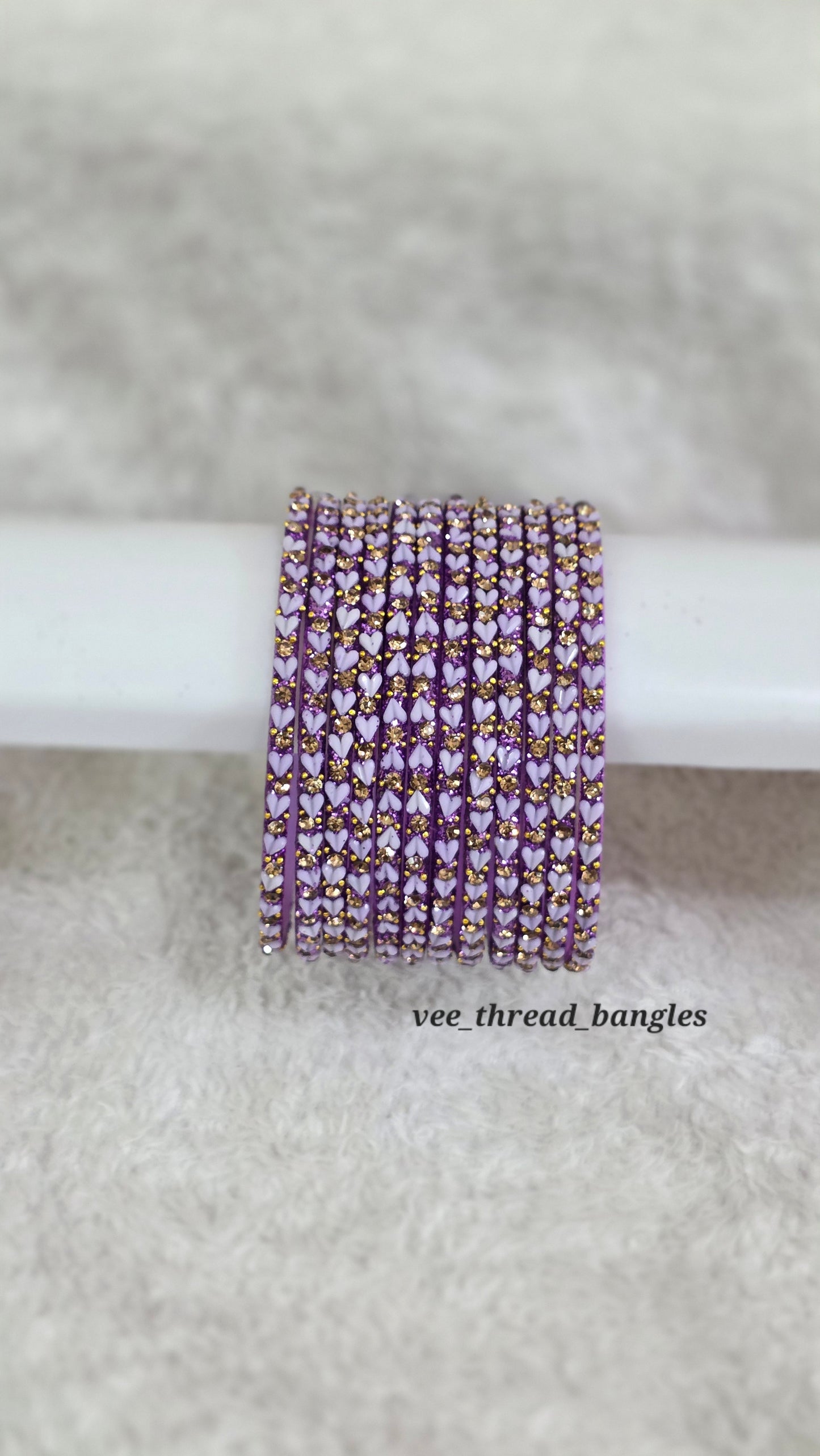 Lavender Heart Glass Bangles (Sweet Heart Bangles )