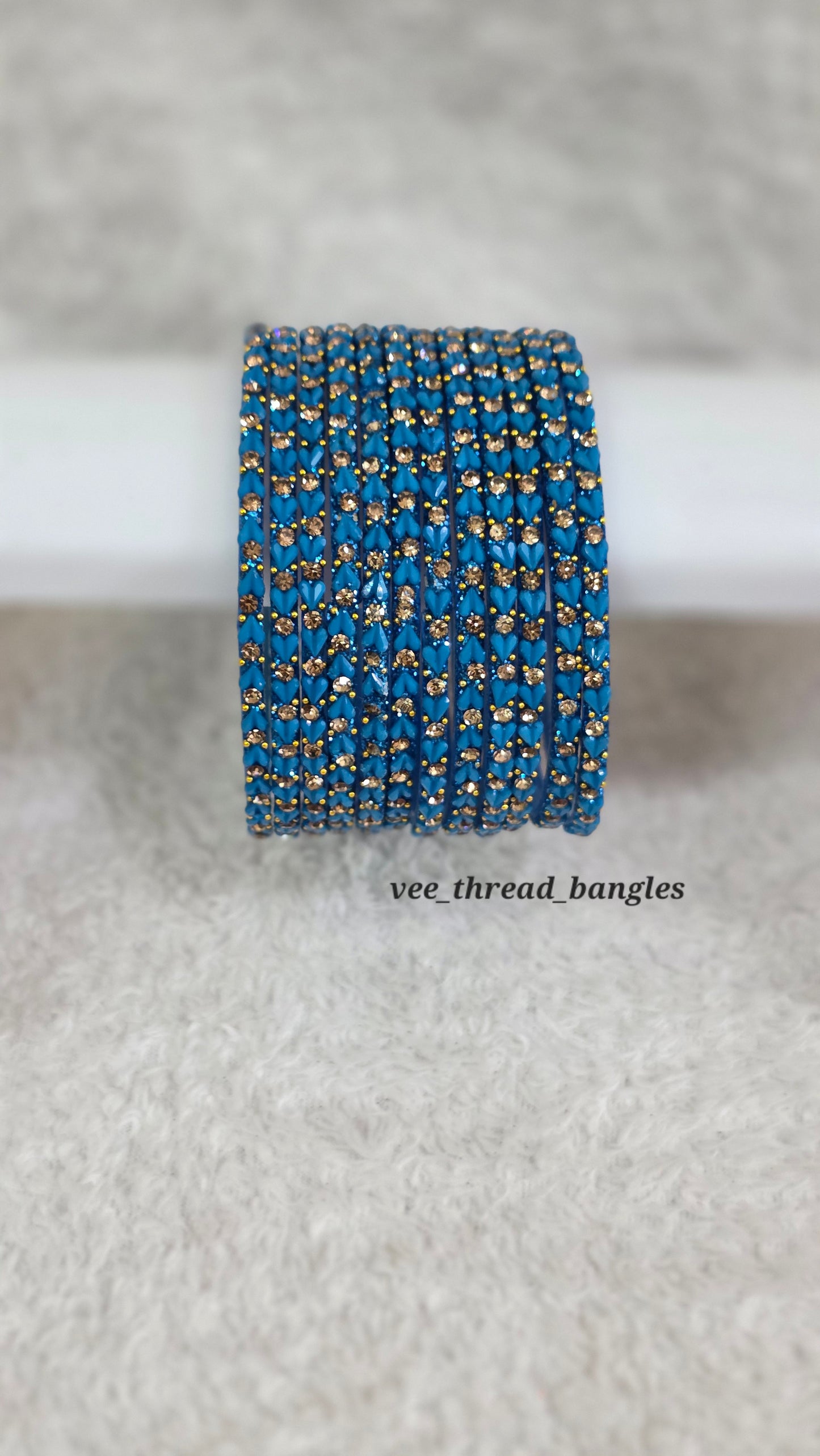 Royal blue Heart glass Bangles (Heart Bangles )