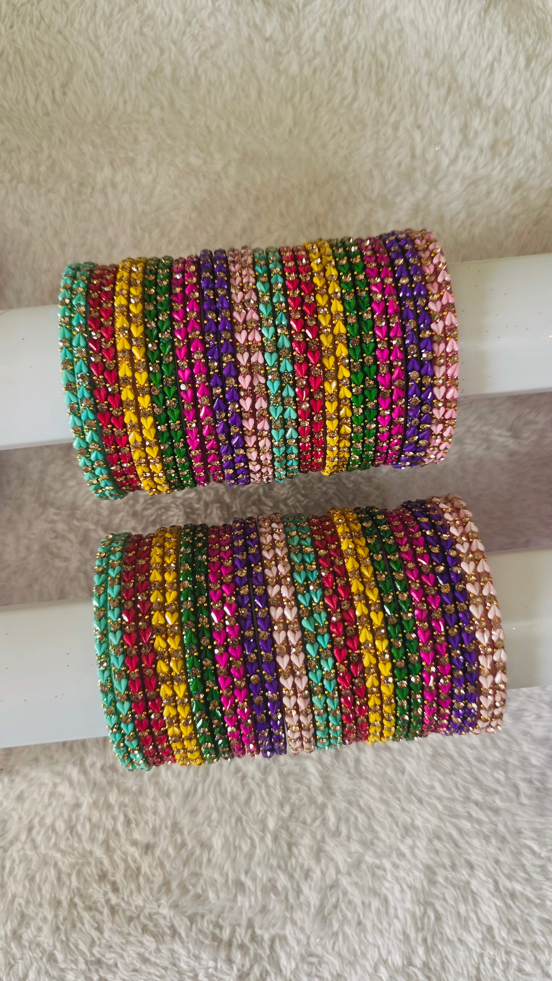 Sweet Heart Bangles Valaikaapu bangles (Dark shade 7 colours mixed)(56 bangles)