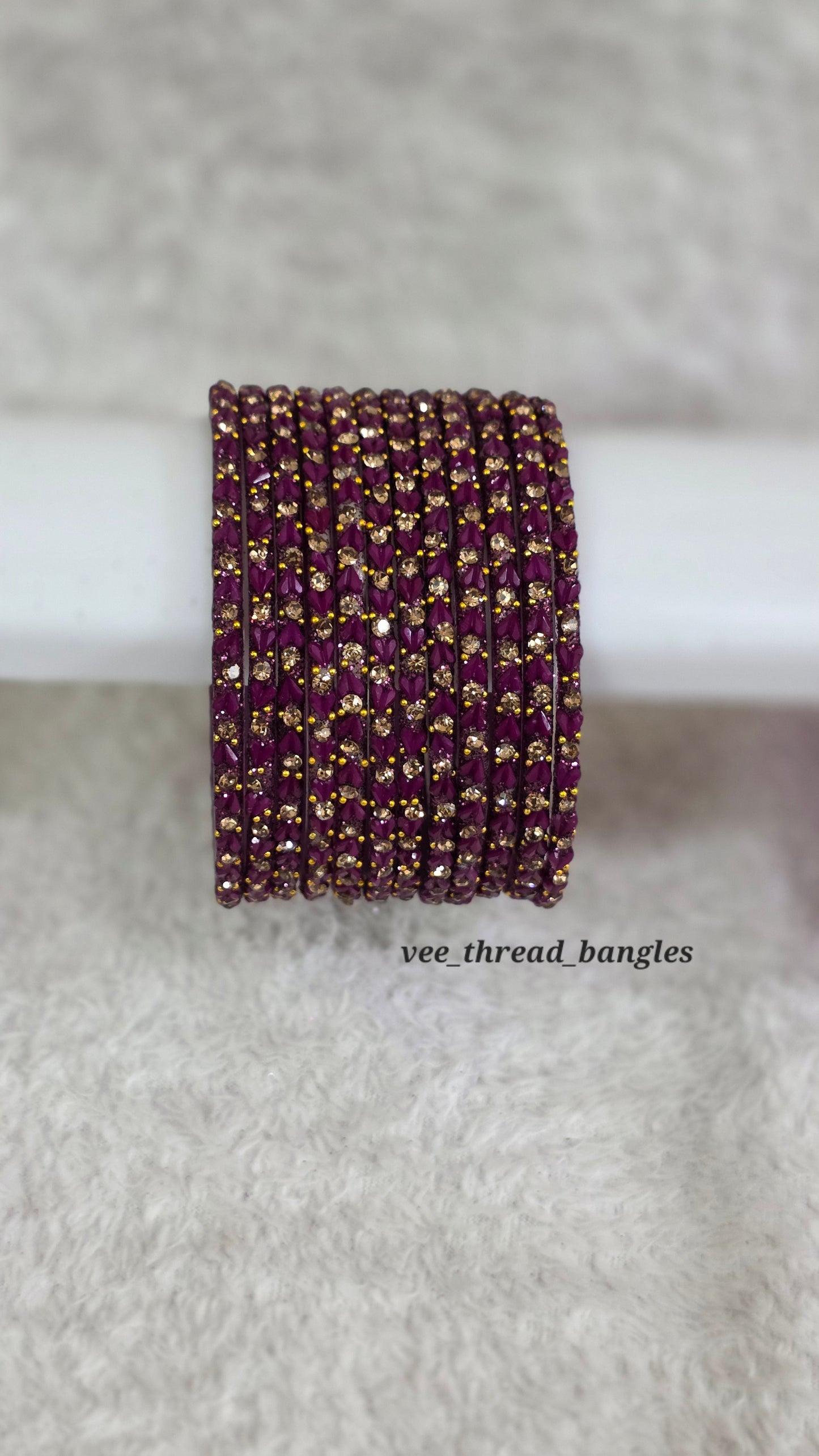 Wine colour Heart Glass Bangles (Heart Bangles )