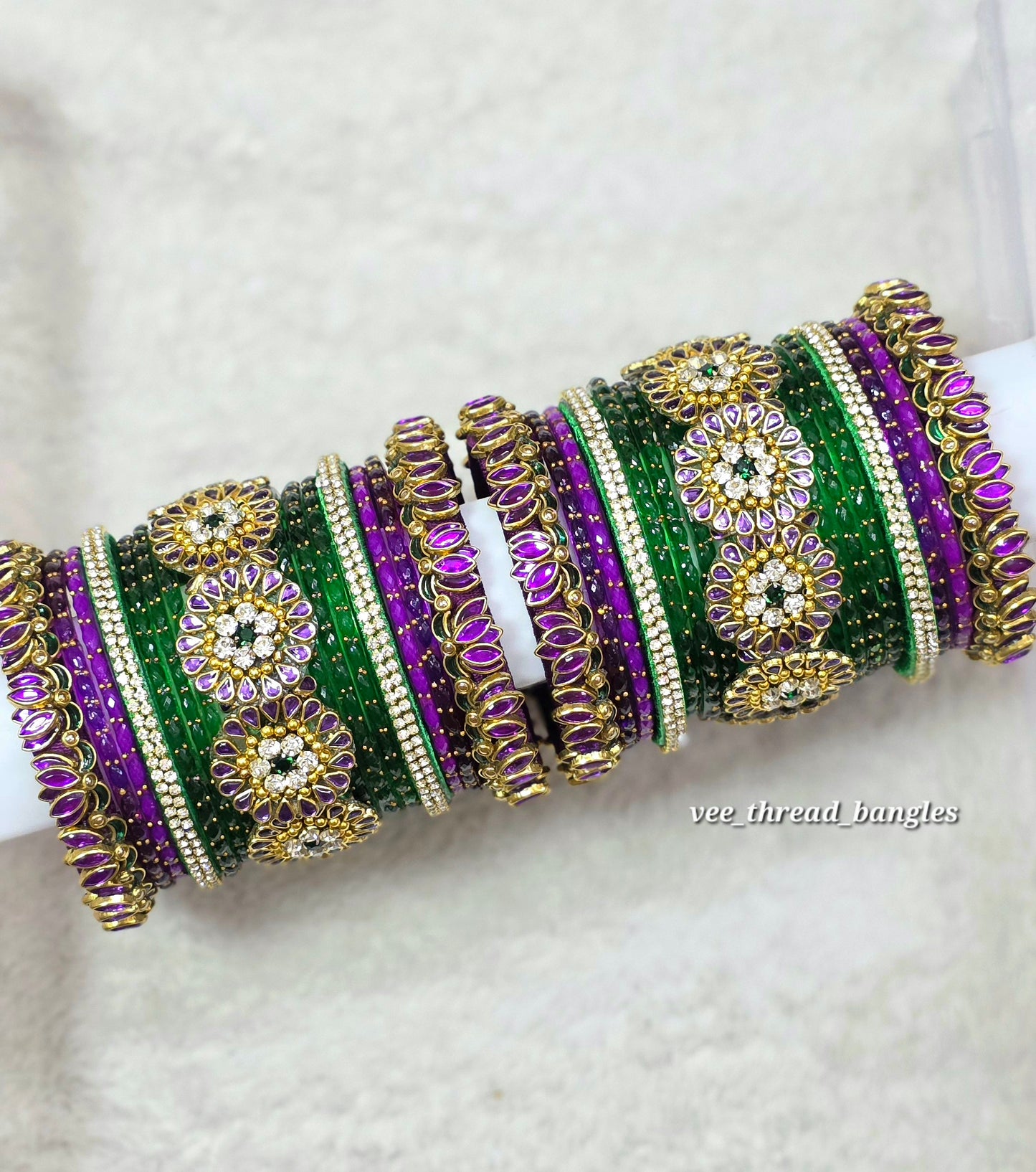 Beautiful Purple with Dark green Bridal Set
