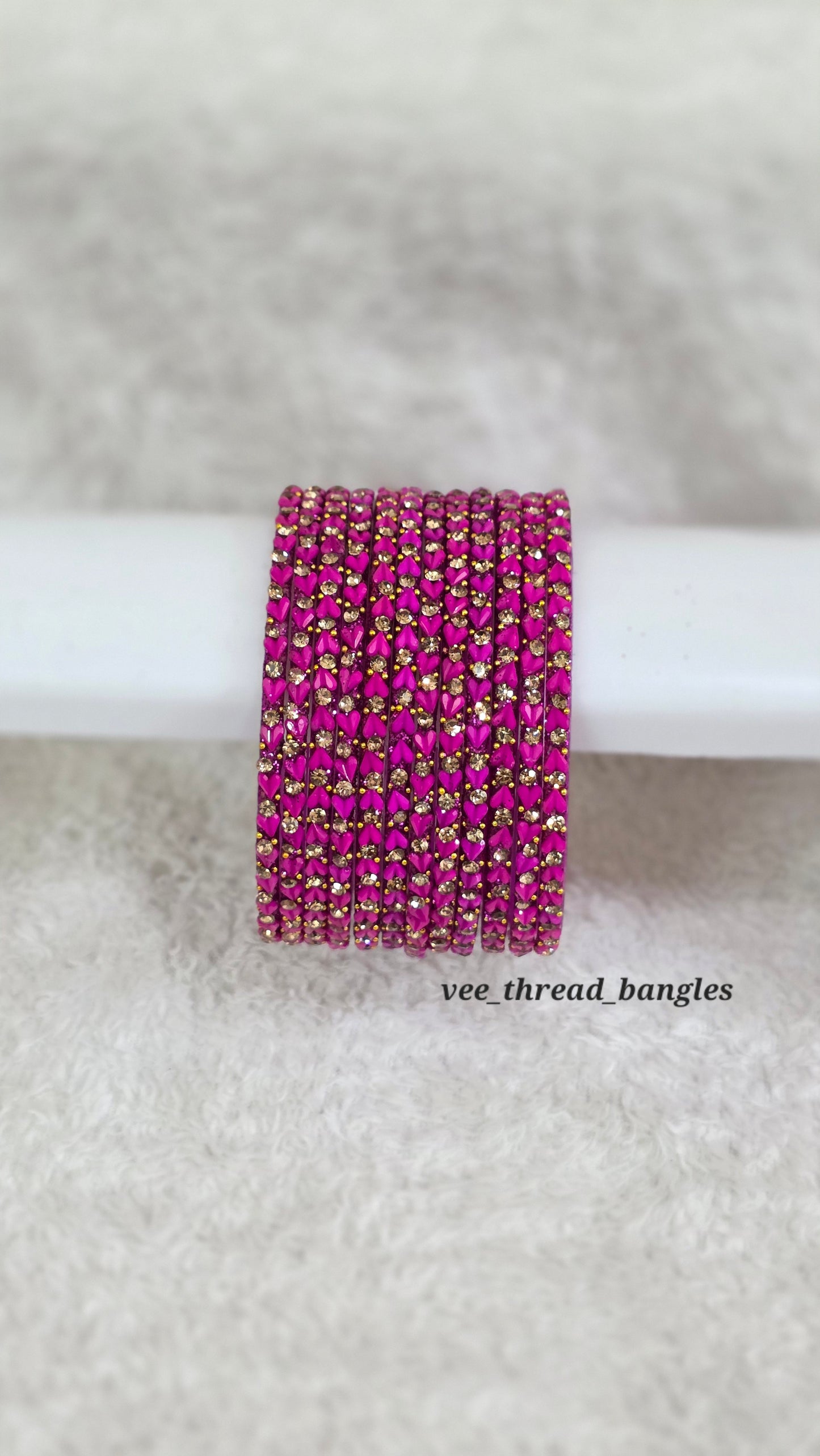Rose Heart glass Bangles (Heart Bangles )