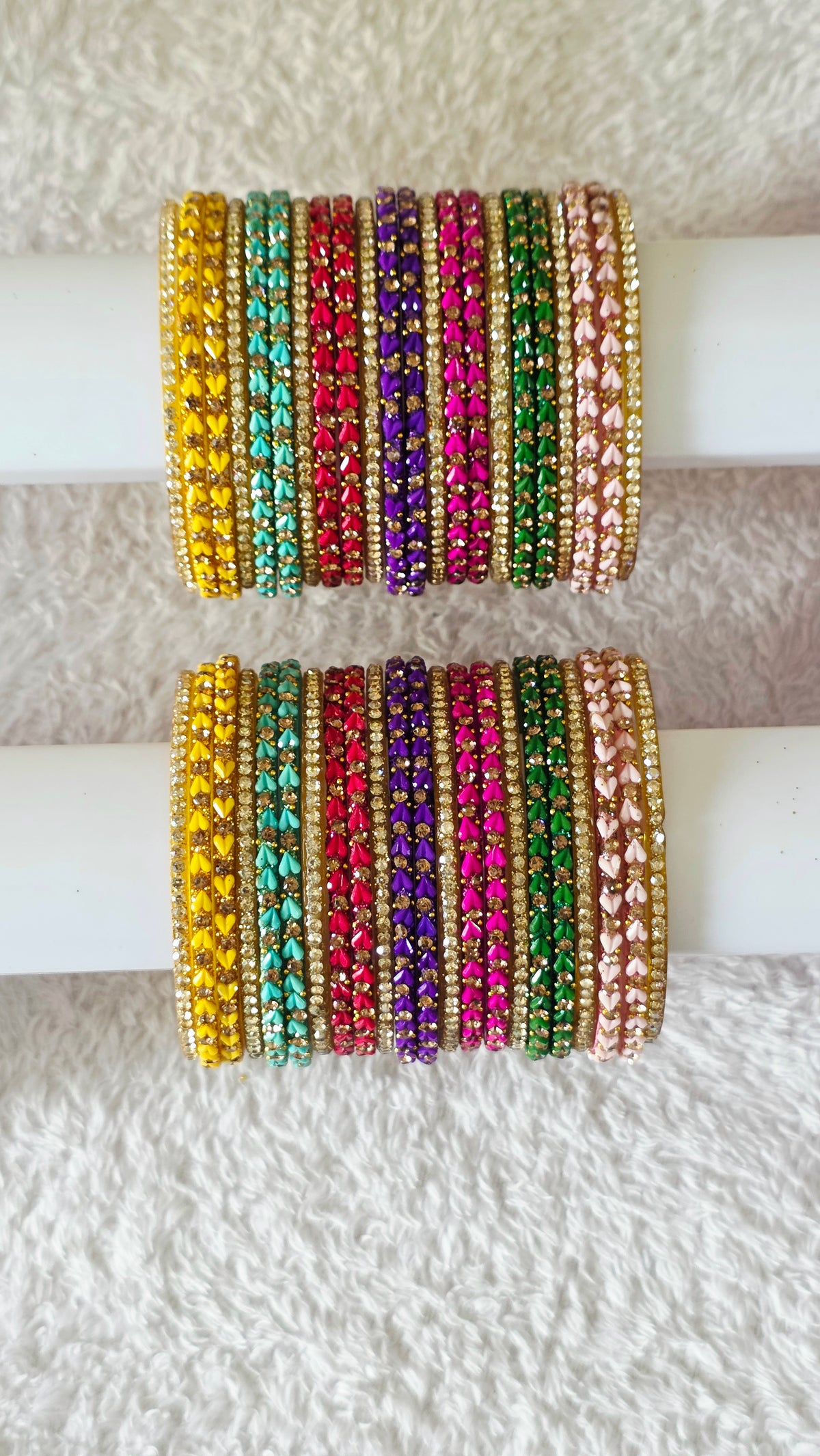 Sweet Heart Bangles Valaikaapu bangles (Dark shade 7 colours mixed)(44 bangles)
