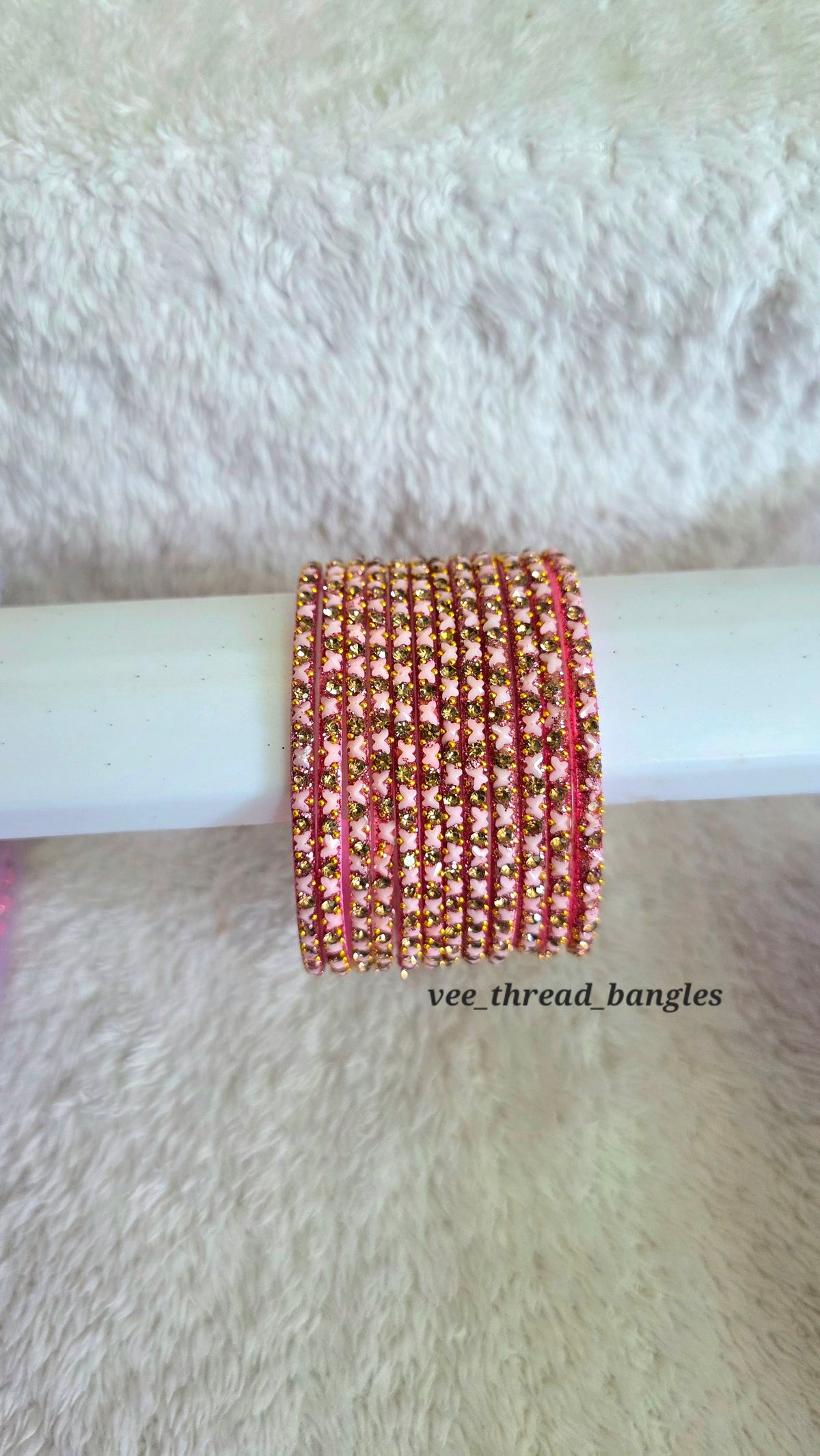 Baby Pink Premium Butterfly Glass Bangles