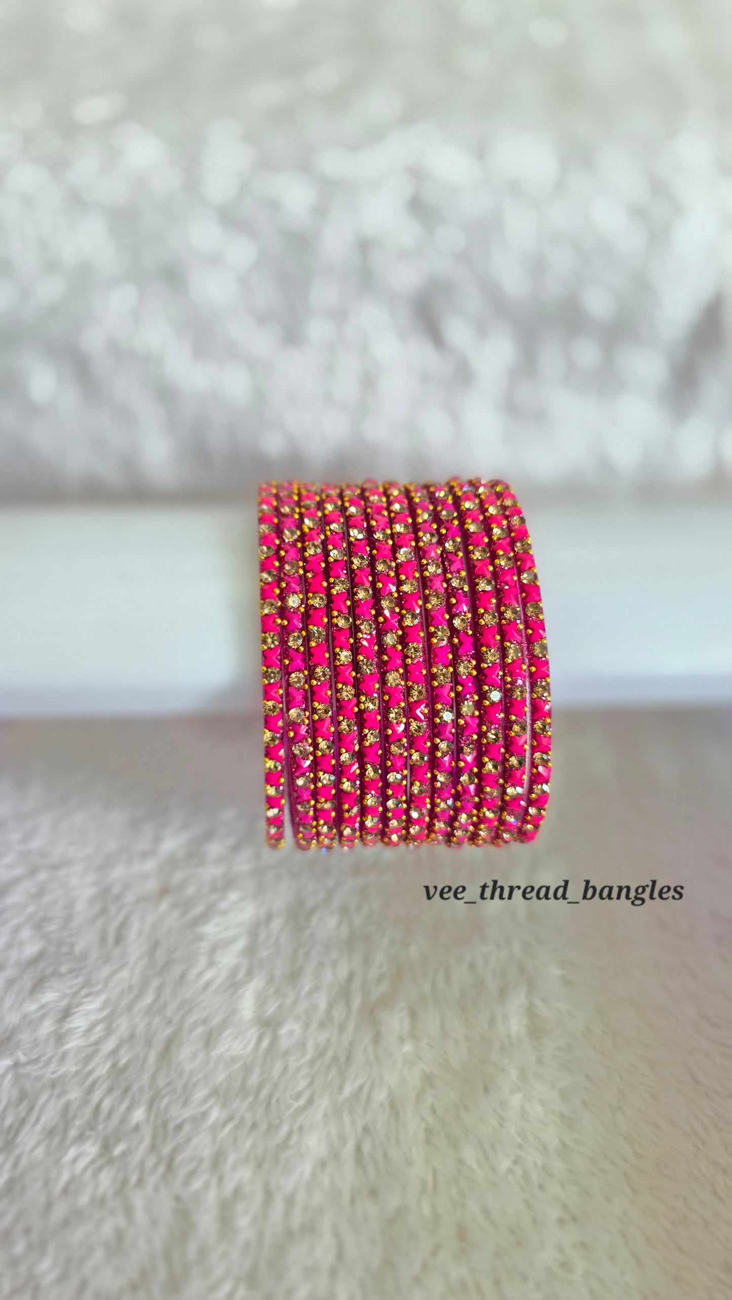 Dark Rose Premium Butterfly Glass Bangles