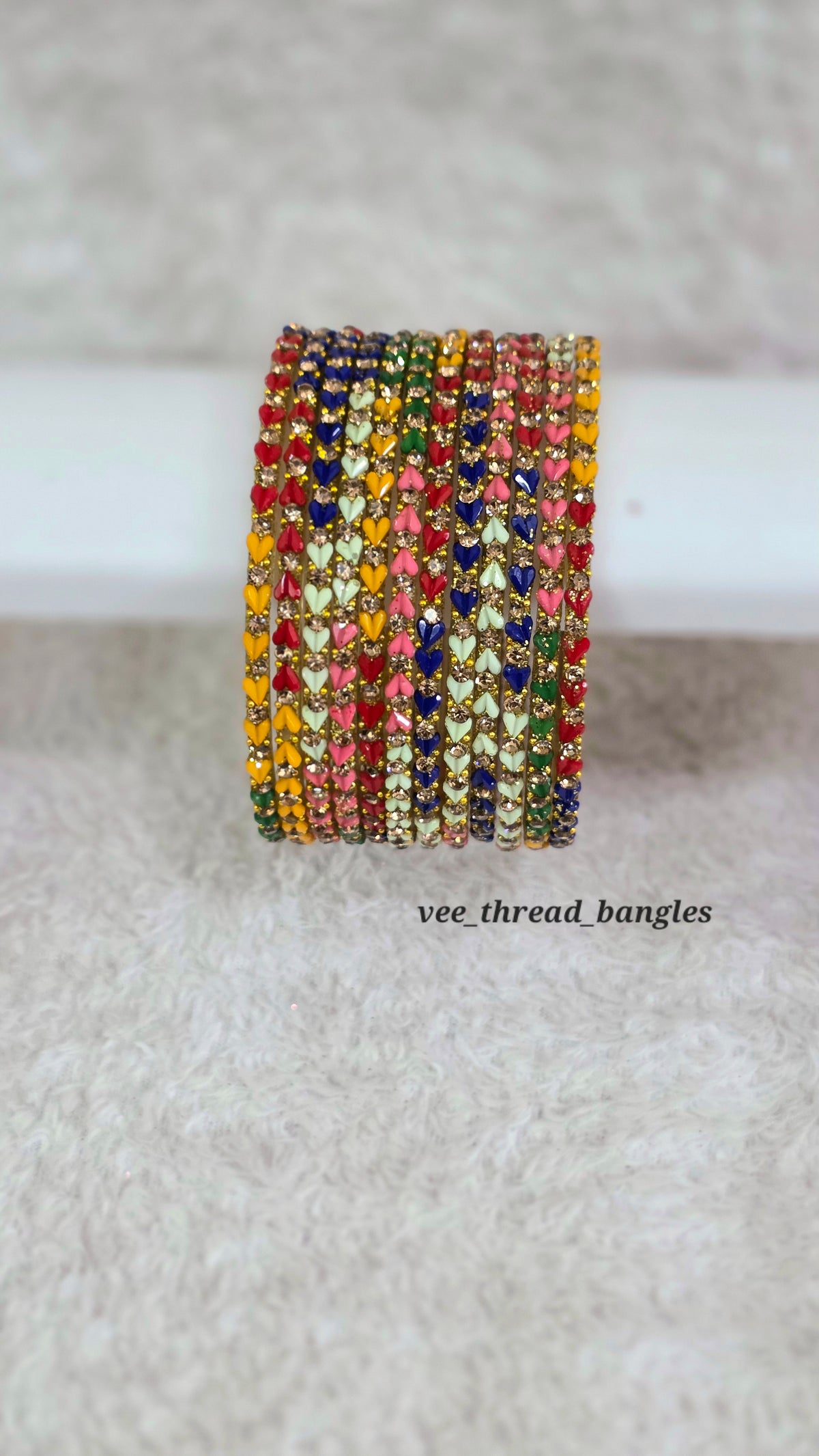 Multi colour glass Bangles (sweet Heart Bangles )