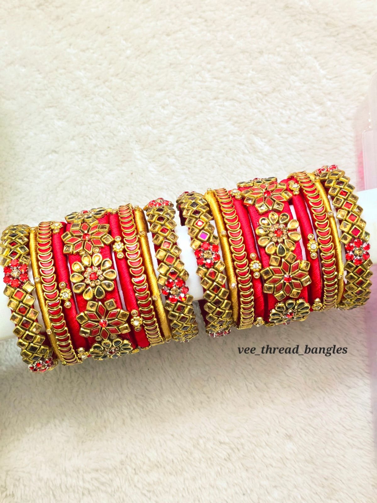 Unique Red with Golden Bridal set