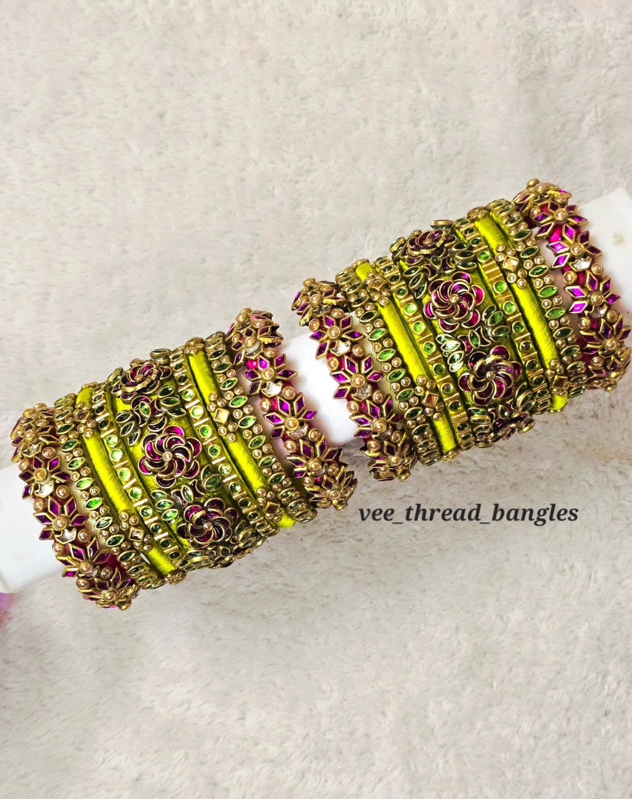 Rani Pink with Green floral Bridal set