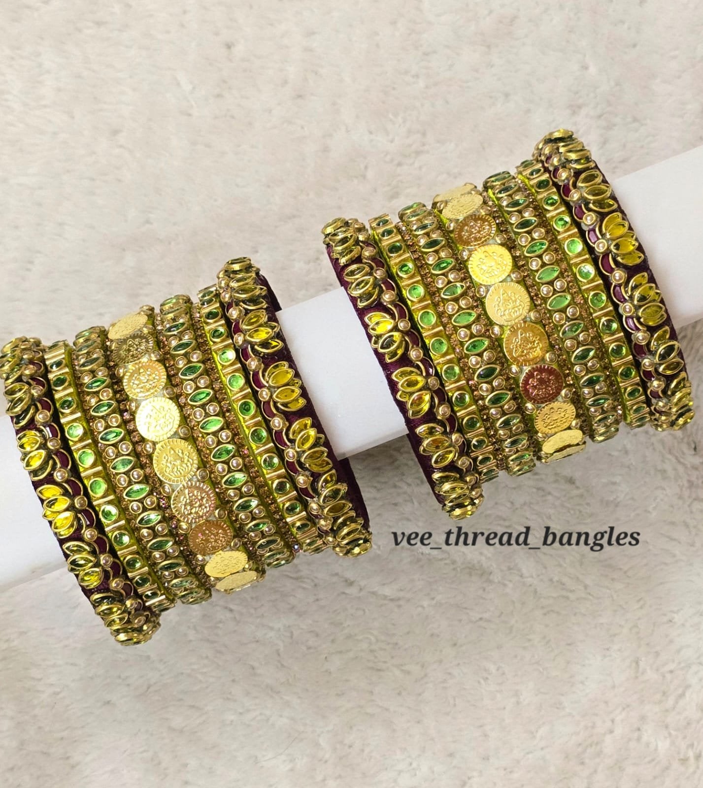 Lotus with coin bangles set