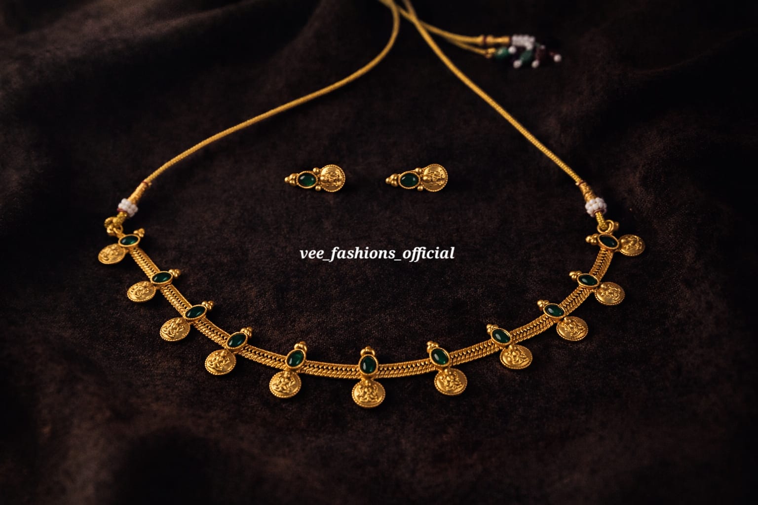 Green Lakshmi Necklace Set