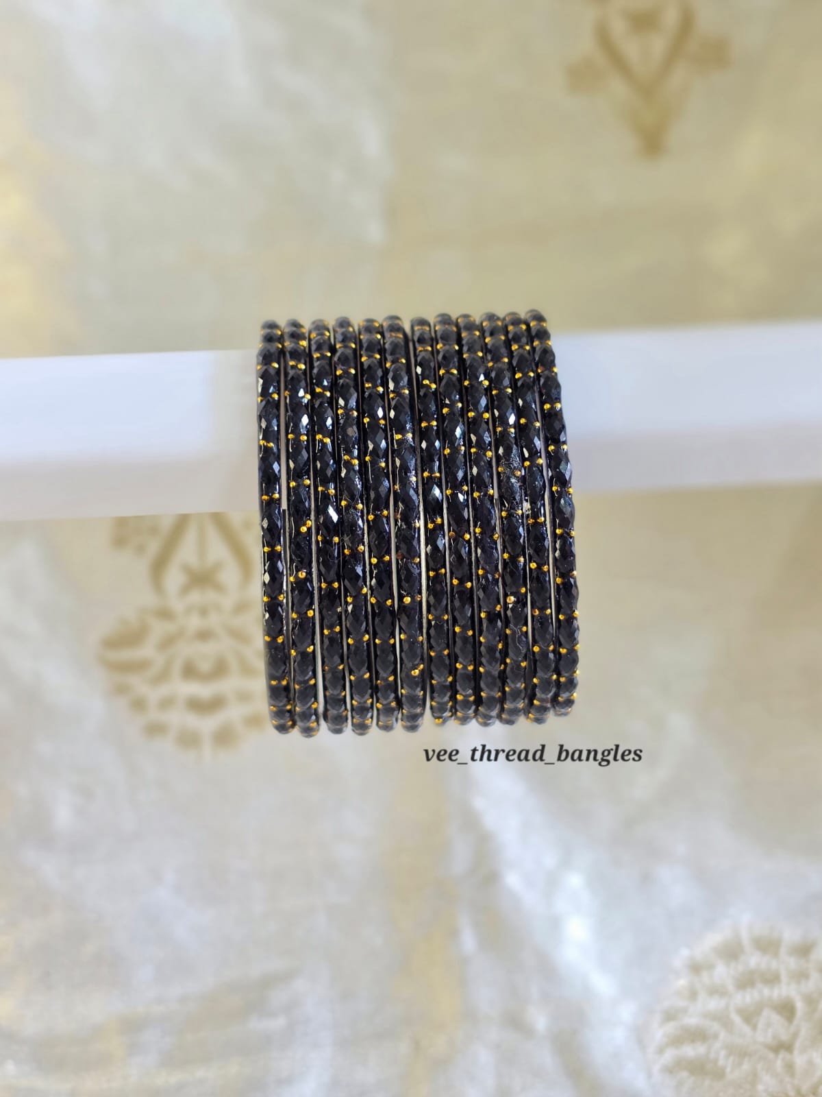 Black glass Bangles (Raindrop Bangles)
