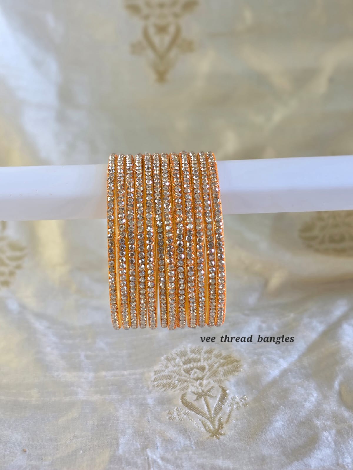 Golden Glitter glass Bangles (Raindrop Bangles )