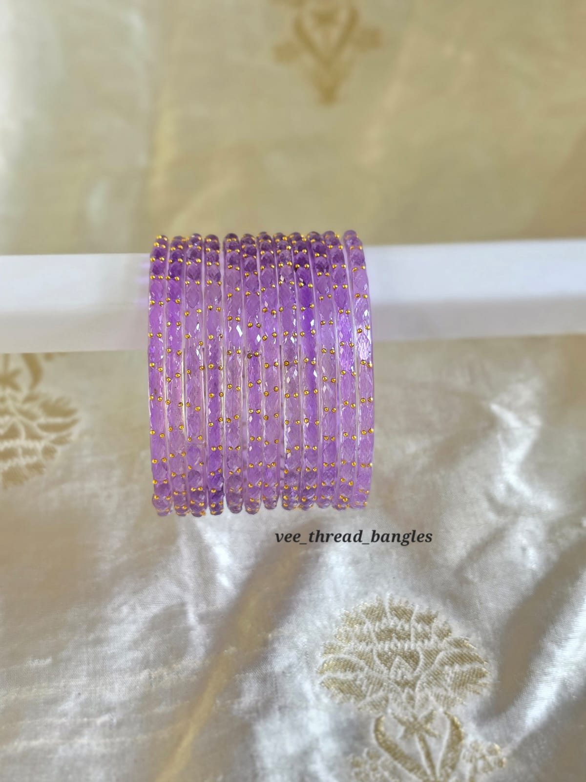 Lavender glass Bangles (Raindrop Bangles )