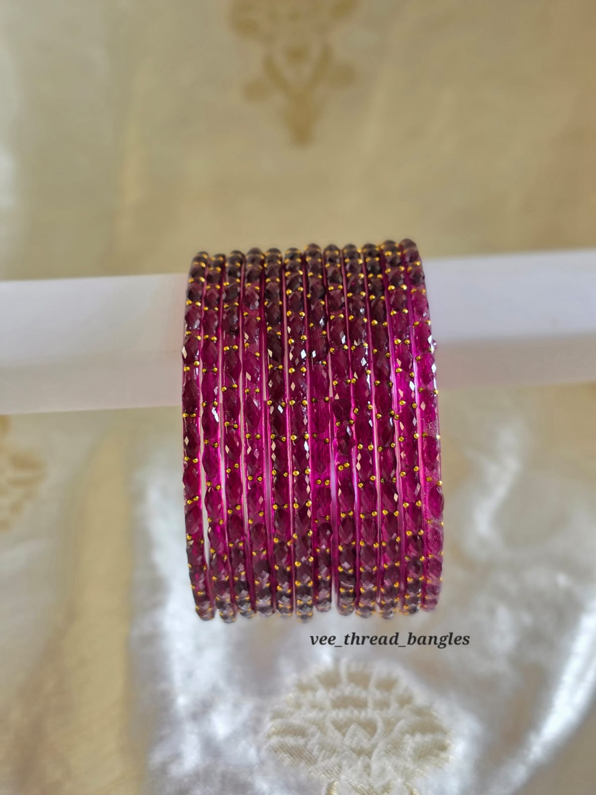 Wine colour glass Bangles (Raindrop Bangles )