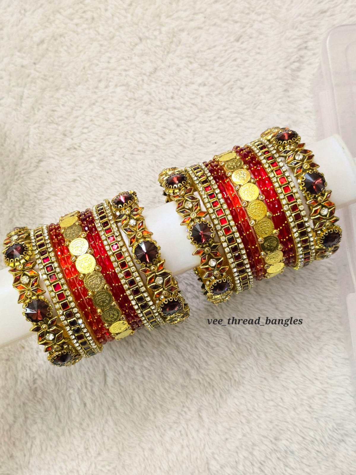 Rust Orange with Brown Bangles (Glass Mixed Bangles)