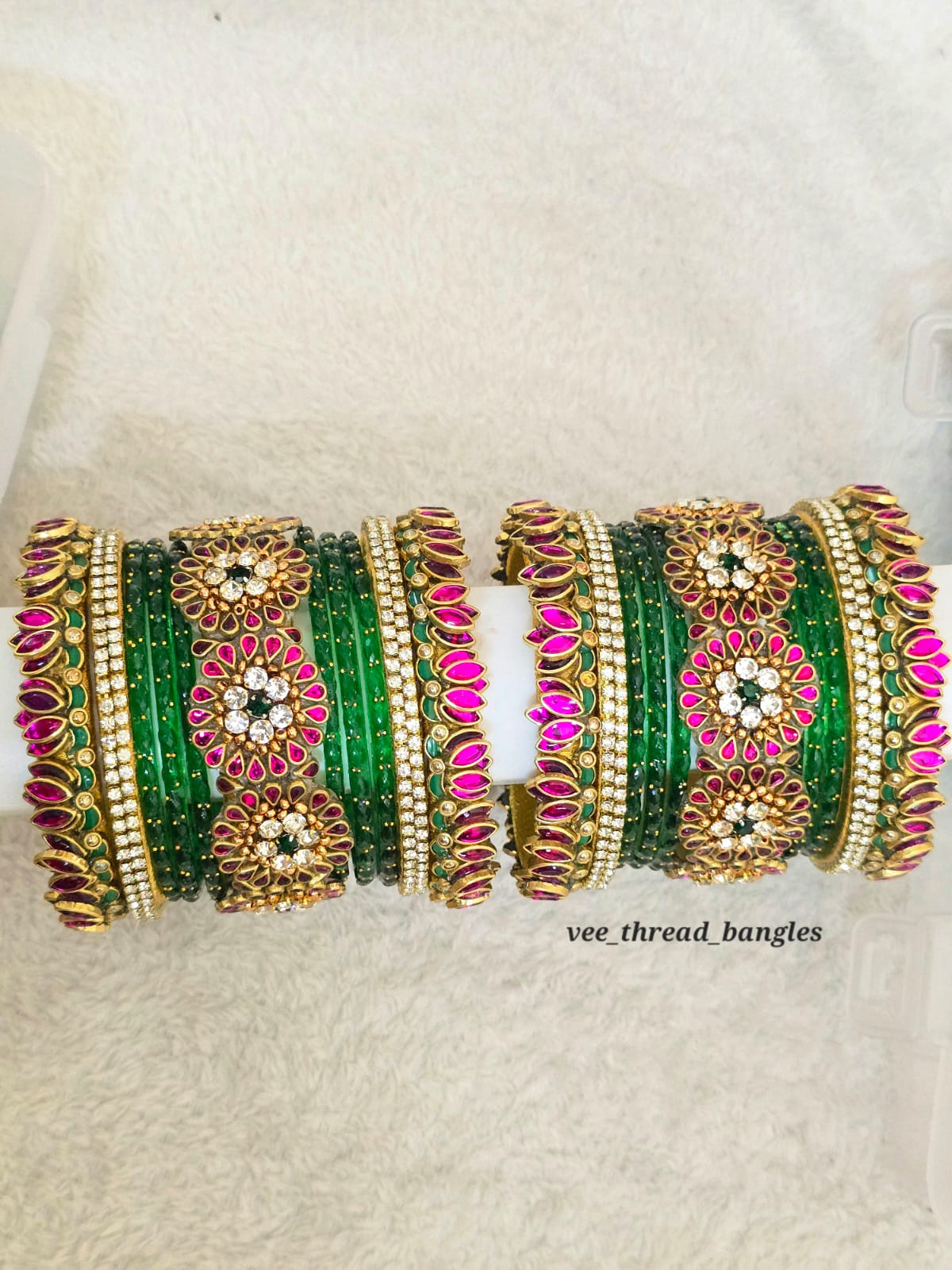 Trending lotus Bangles (Glass Mixed Bangles)