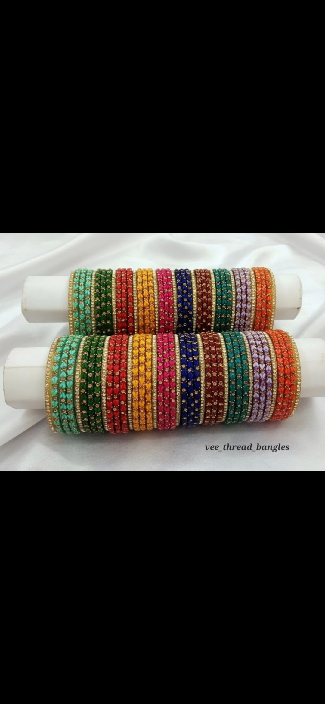 Sweet heart Valaikaapu Combo (10 colours mixed) with border bangles