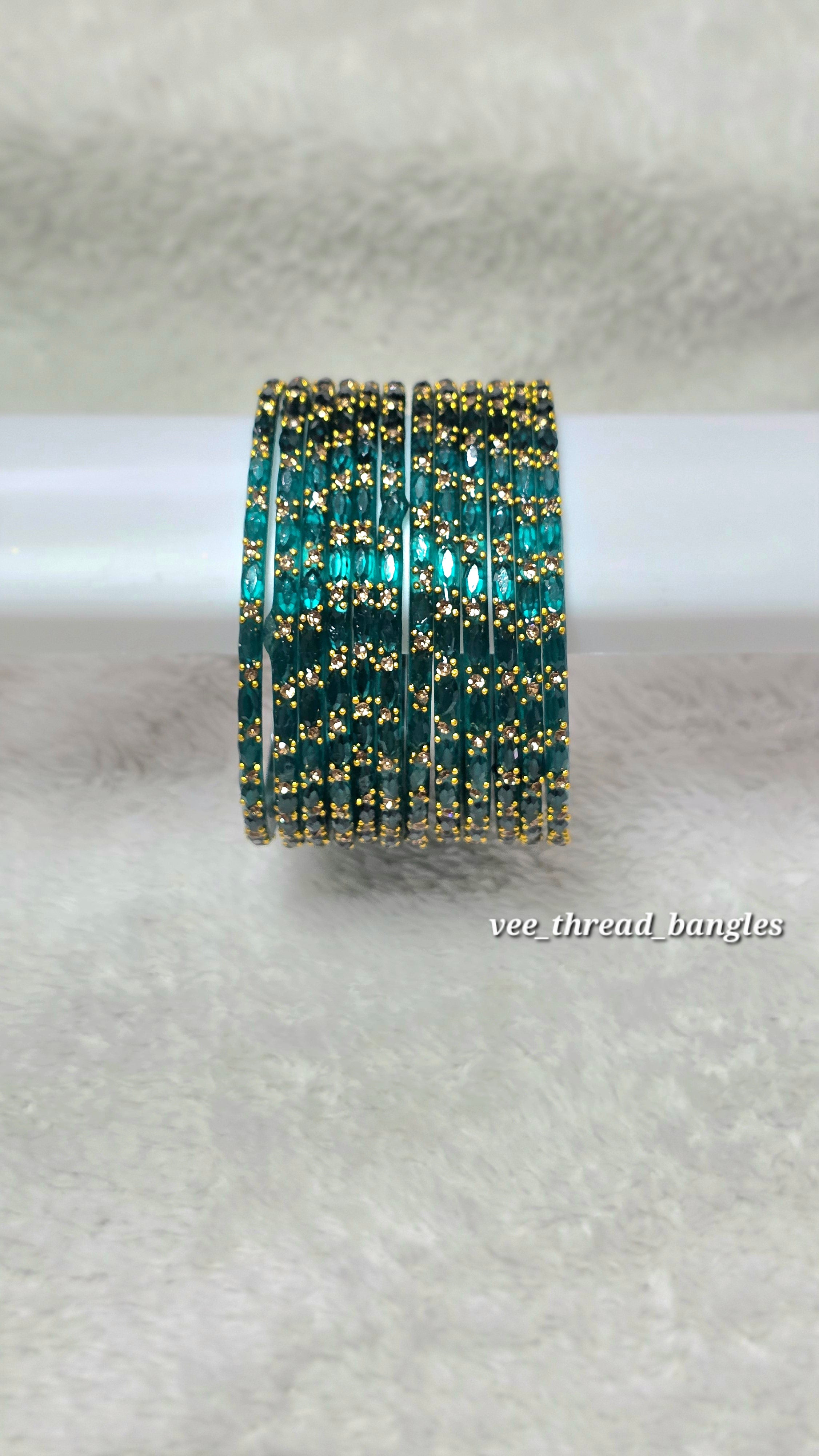 Tulip Cut Glass Bangles