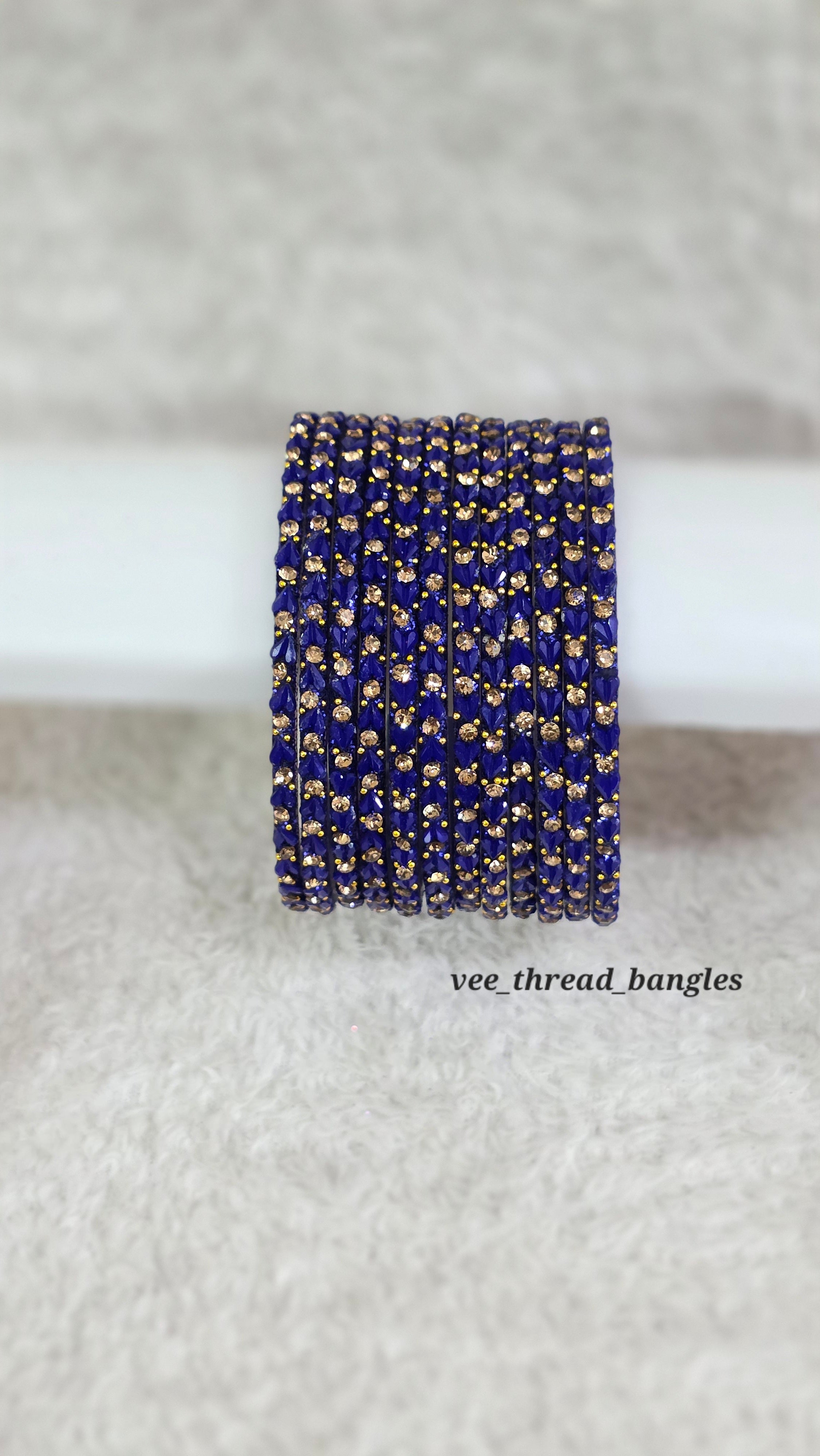 Pepsi blue glass Bangles (Heart bangles)