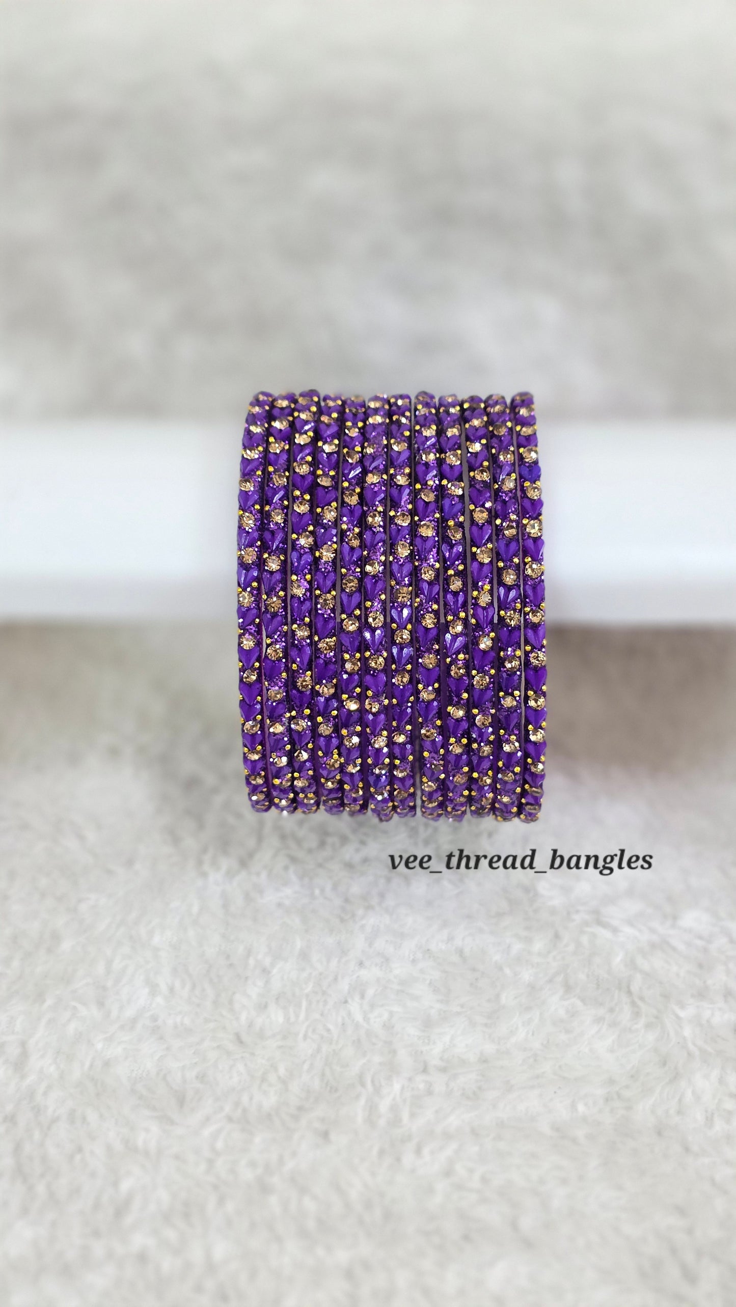 Purple Heart glass Bangles (Heart Bangles )