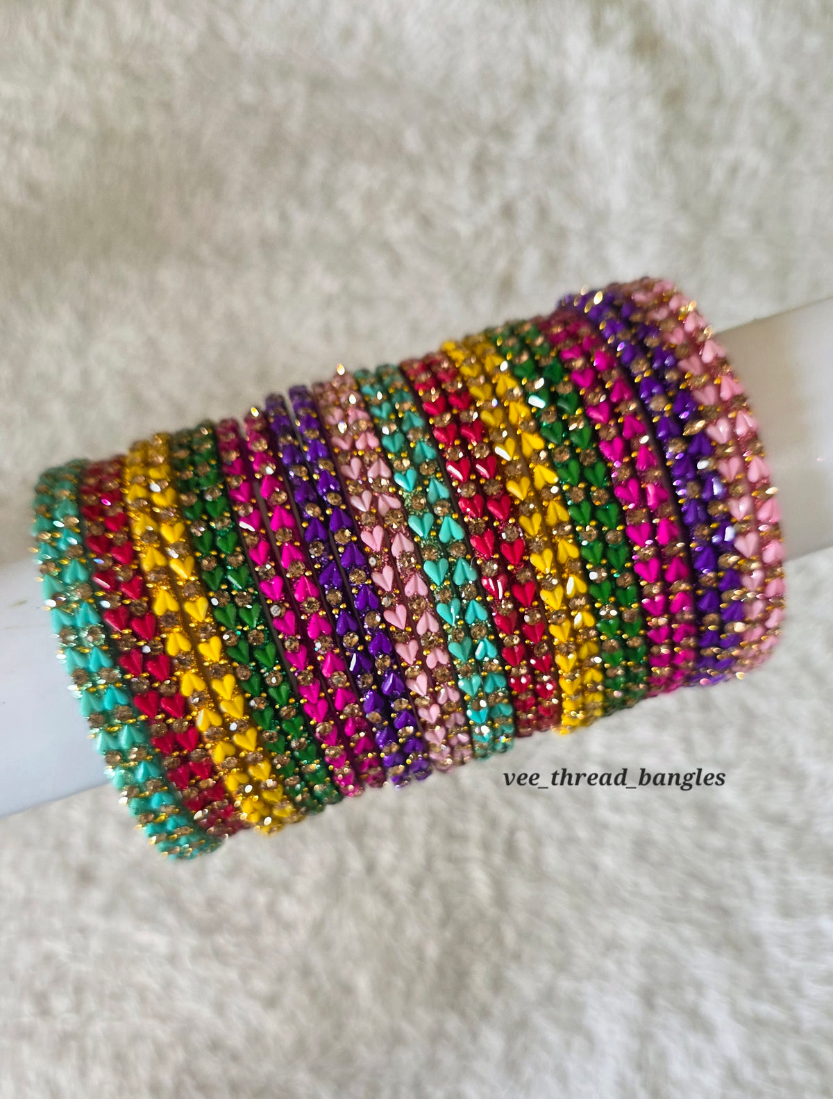 Sweet heart Valaikaapu Combo (7 colours mixed) 28 bangles