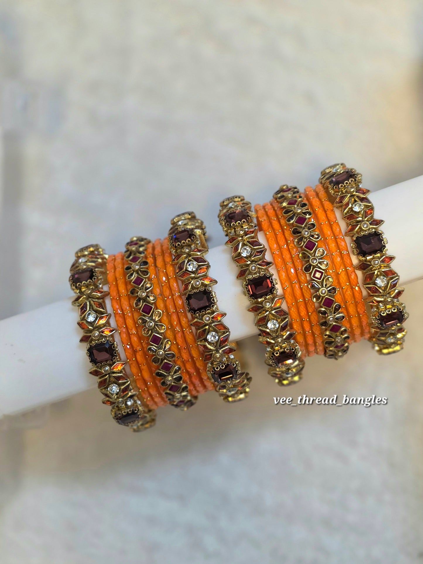 Beautiful Rust Orange with Coffee brown Bangles  (Budget Friendly Bangles)