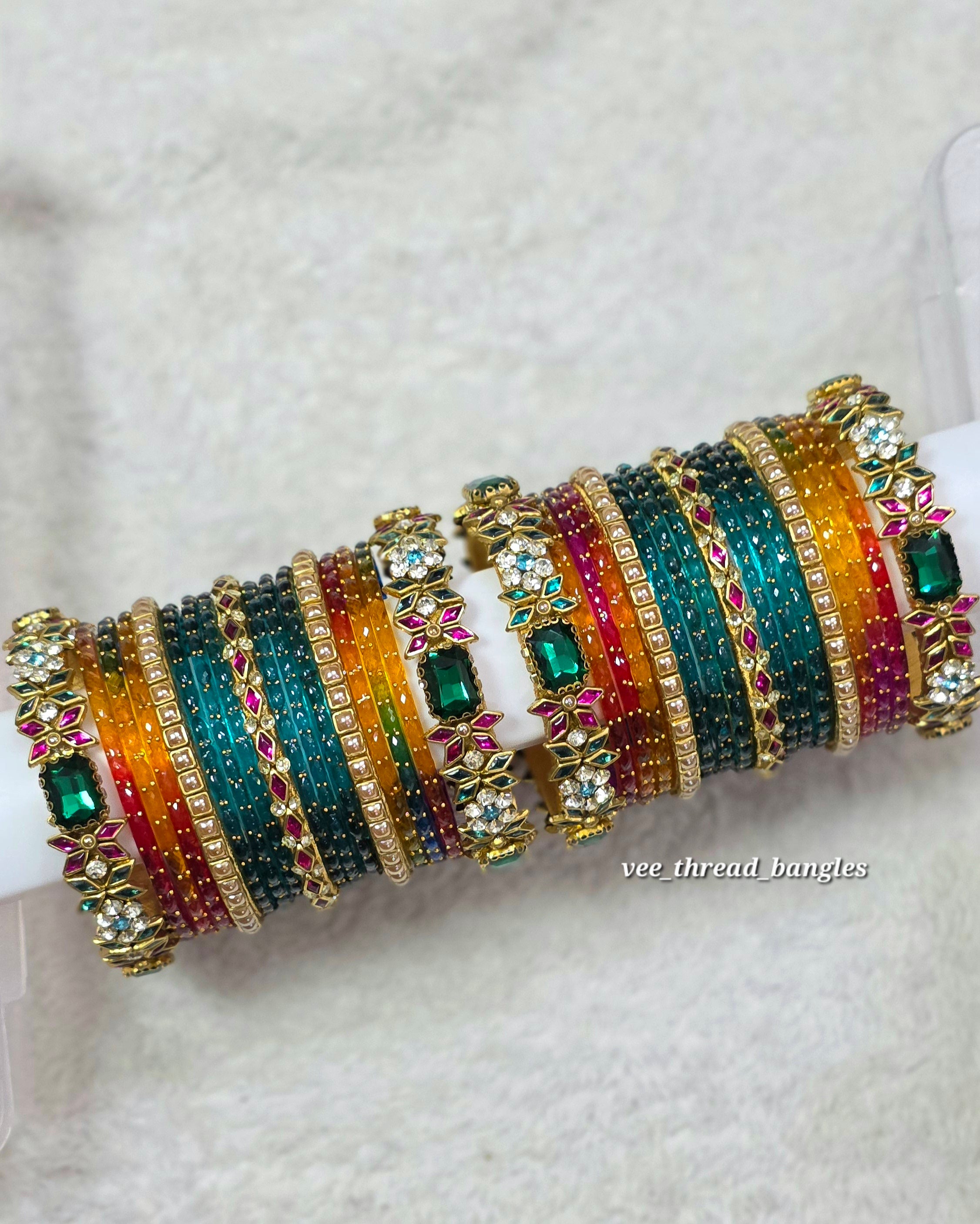 Sparkle and Glow Multi Coloured Bridal set