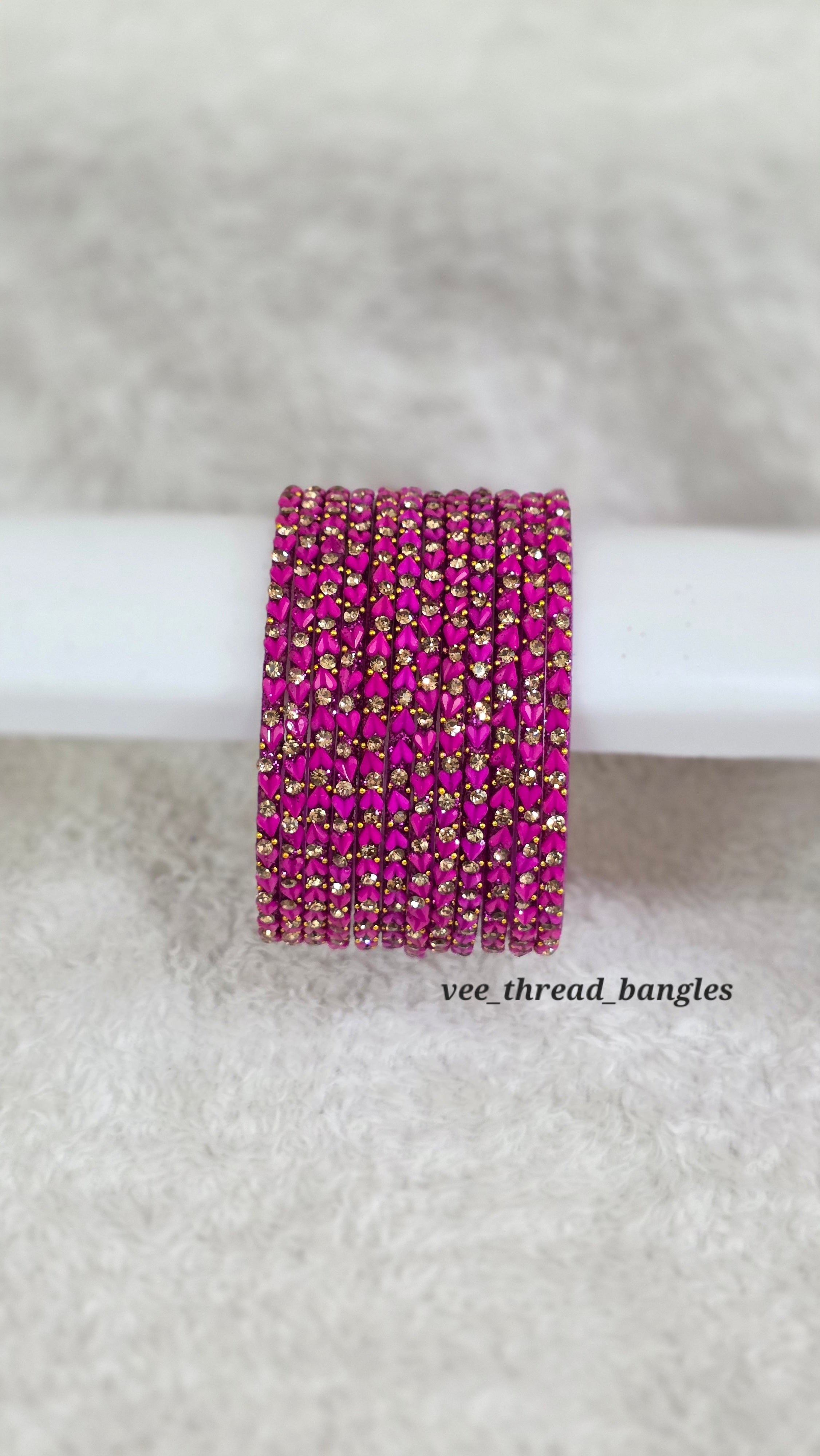 Rose Heart glass Bangles (Heart Bangles )
