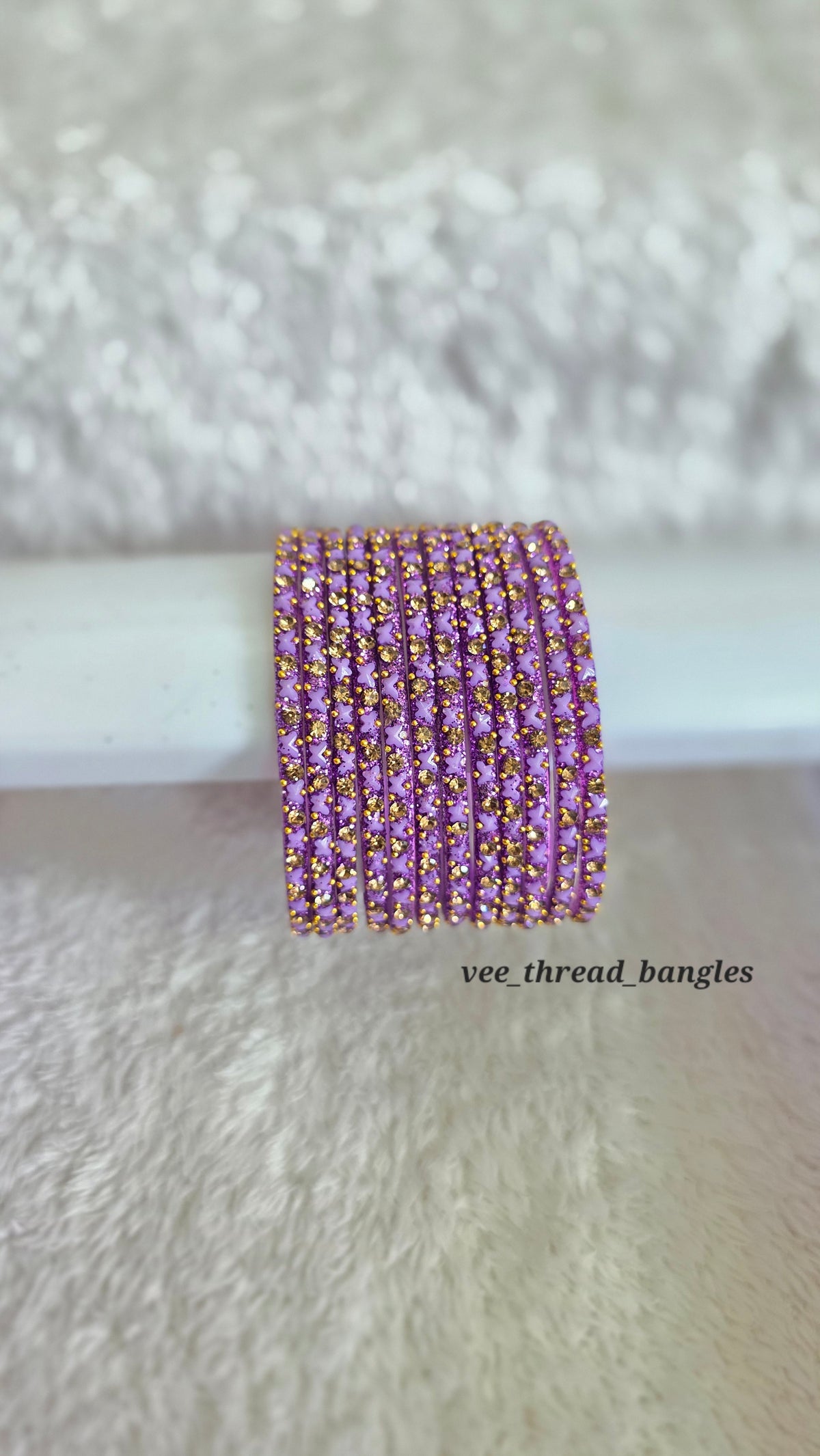 Lavender Premium Butterfly Glass Bangles