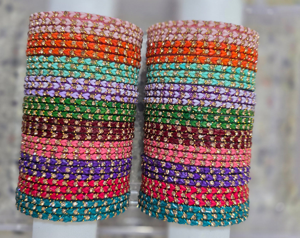 Sweet heart Valaikaapu Combo (10 colour mixed) 60 bangles