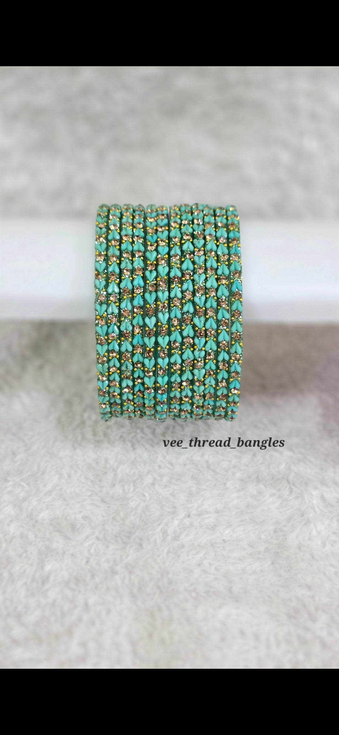 Light blue Heart Glass Bangles (Heart Bangles )
