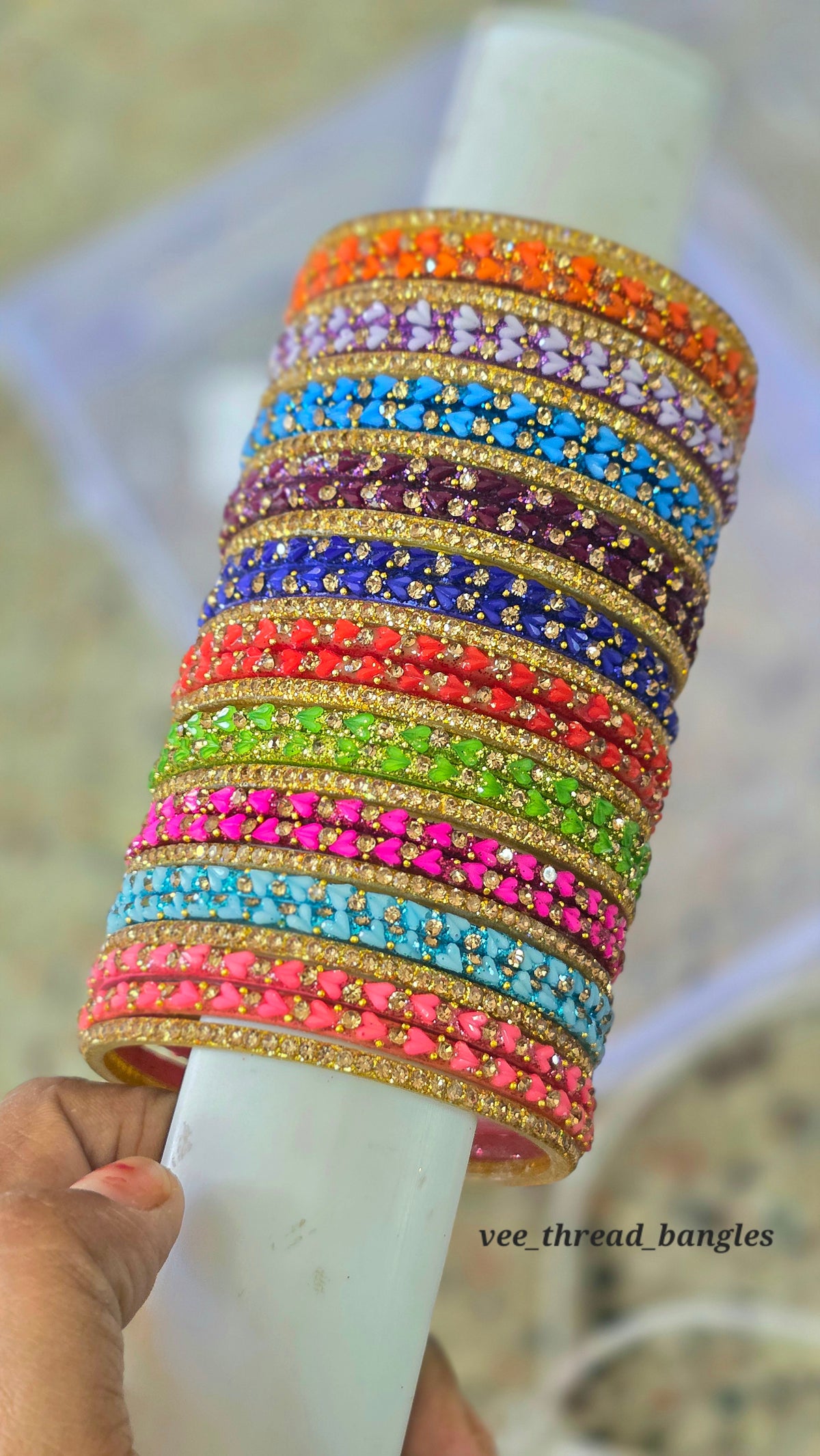 Sweet heart Valaikaapu Combo (10 colour mixed) 30 bangles